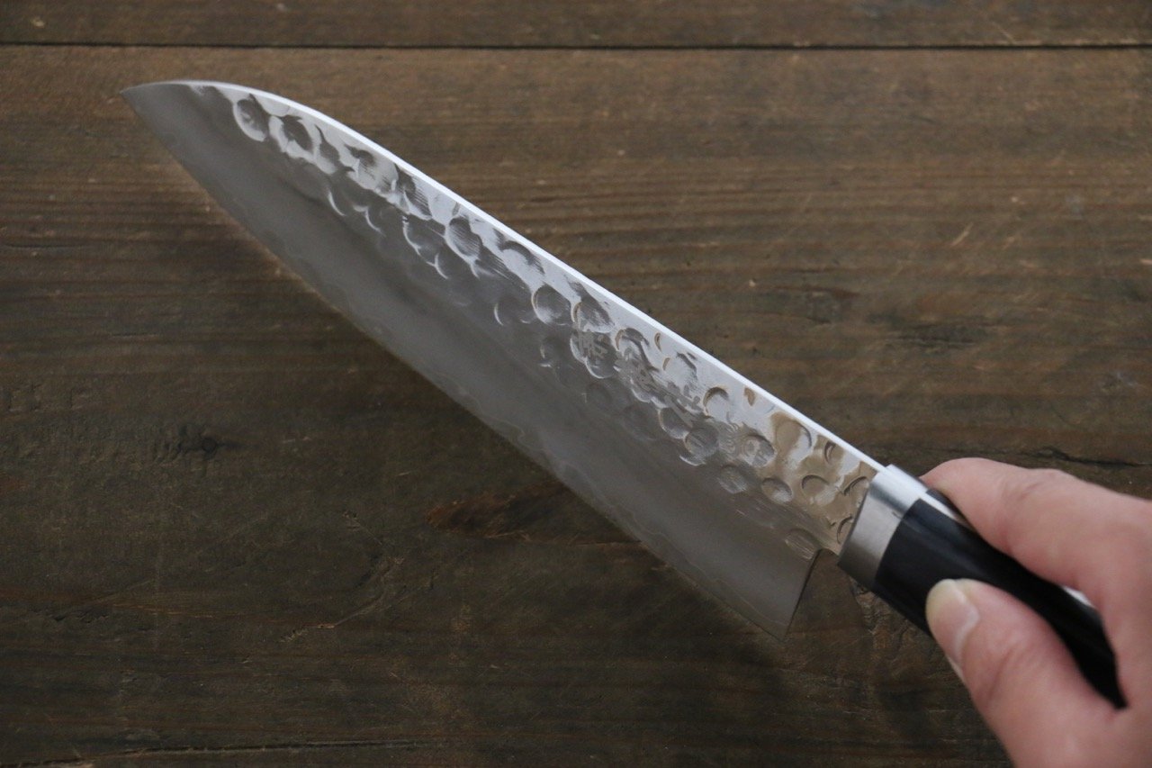 Kanetsune VG1 Hammered Santoku 165mm Pakka wood Handle - Japanny - Best Japanese Knife