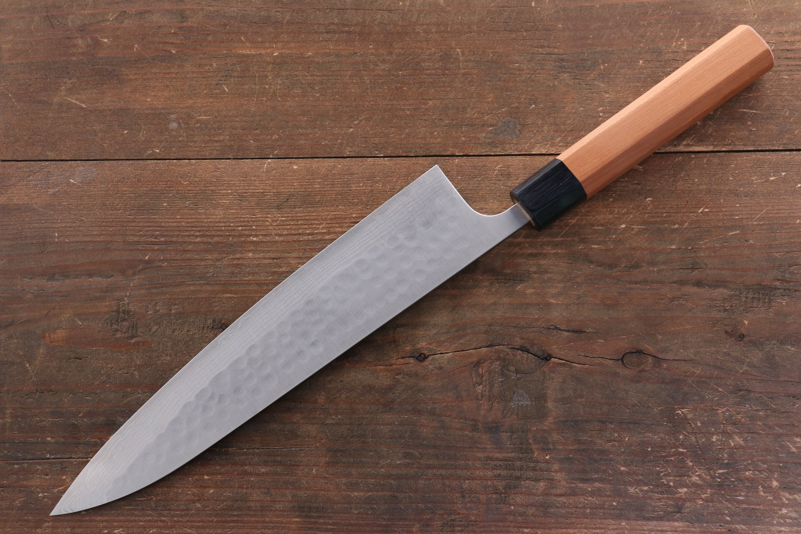 Nao Yamamoto SRS13 Black Damascus Gyuto 240mm Cherry Blossoms Handle - Japanny - Best Japanese Knife