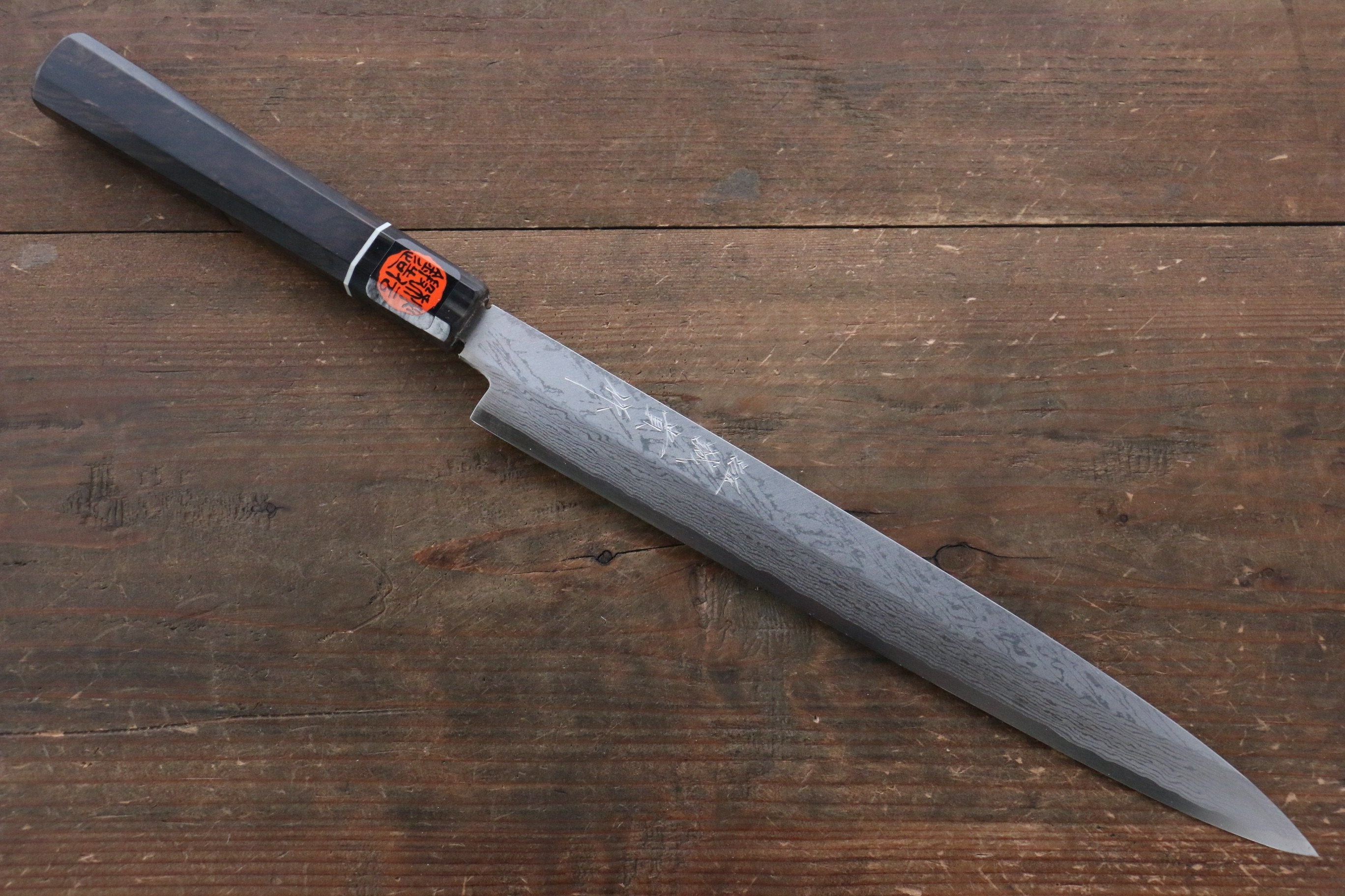 Shigeki Tanaka VG10 Damascus Yanagiba 270mm Ebony Wood Handle - Japanny - Best Japanese Knife