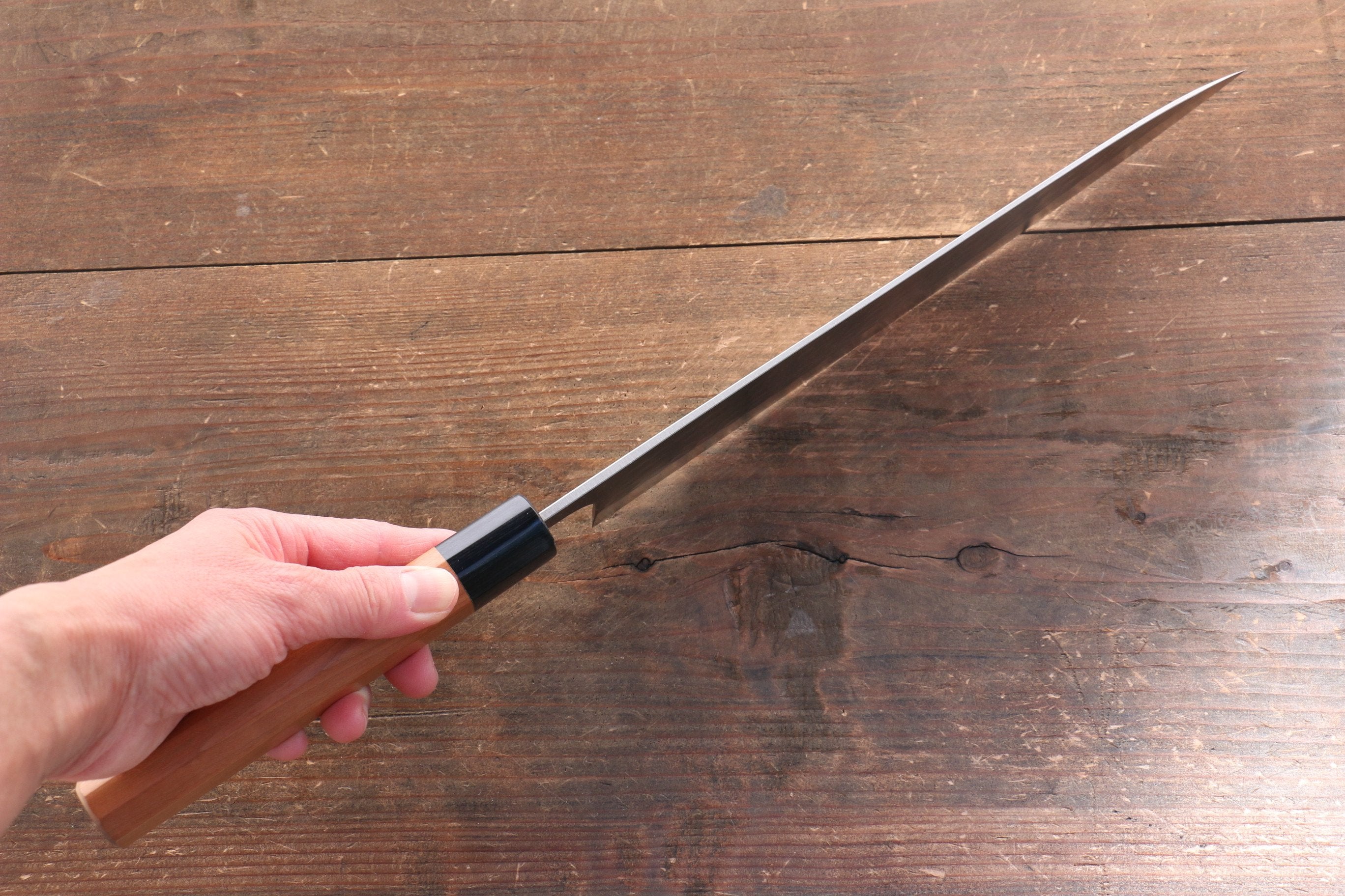 Nao Yamamoto SRS13 Black Damascus Gyuto 240mm Cherry Blossoms Handle - Japanny - Best Japanese Knife