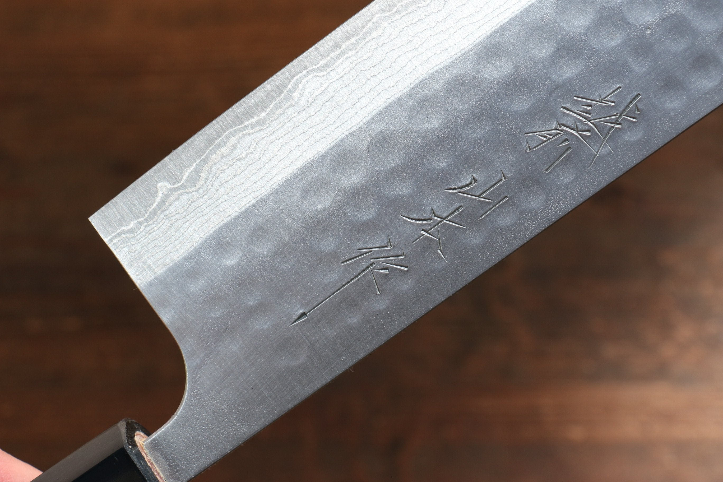 Nao Yamamoto SRS13 Black Damascus Nakiri 165mm Cherry Blossoms Handle - Japanny - Best Japanese Knife
