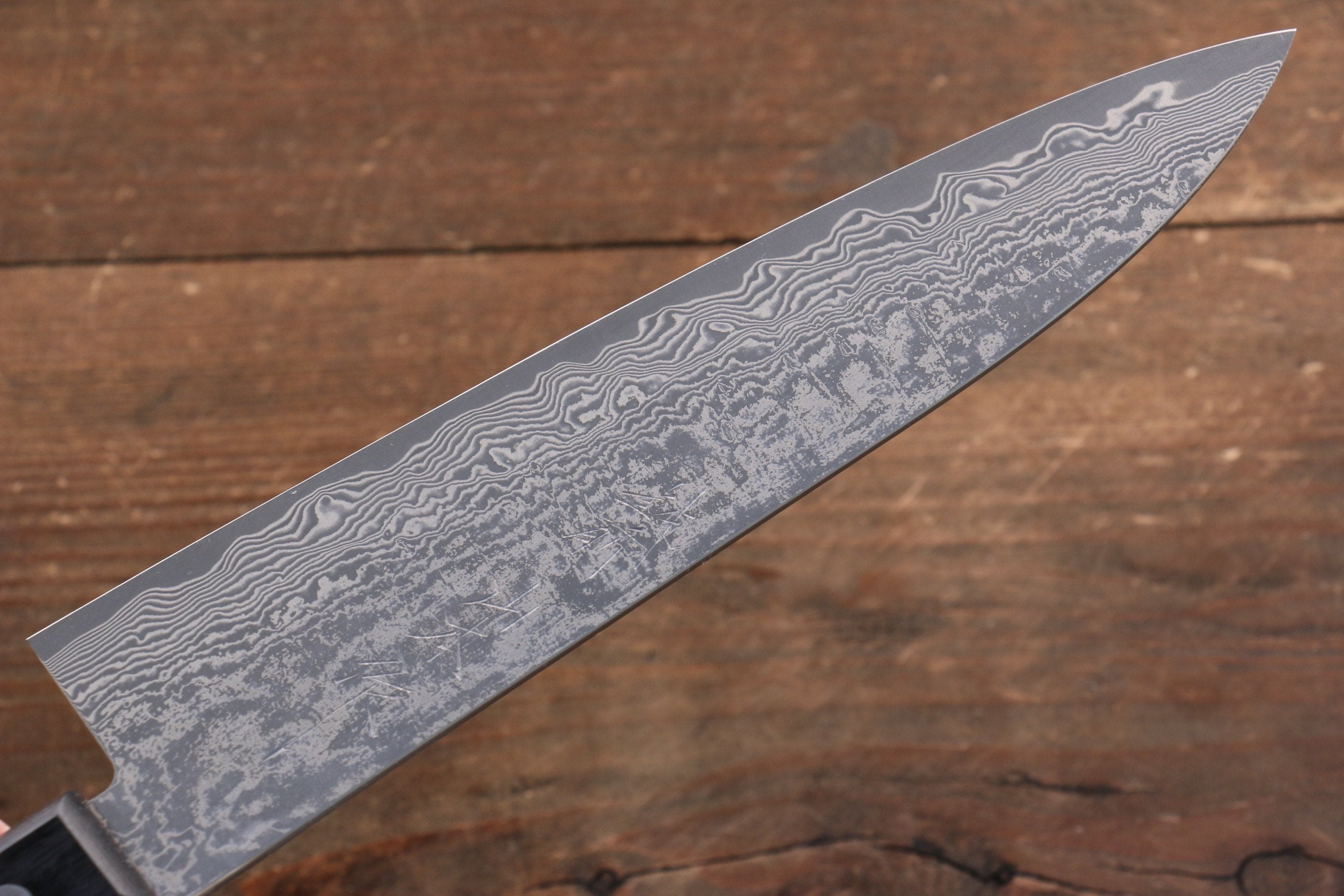 Nao Yamamoto VG10 Black Damascus Gyuto 180mm Black Pakka wood Handle - Japanny - Best Japanese Knife