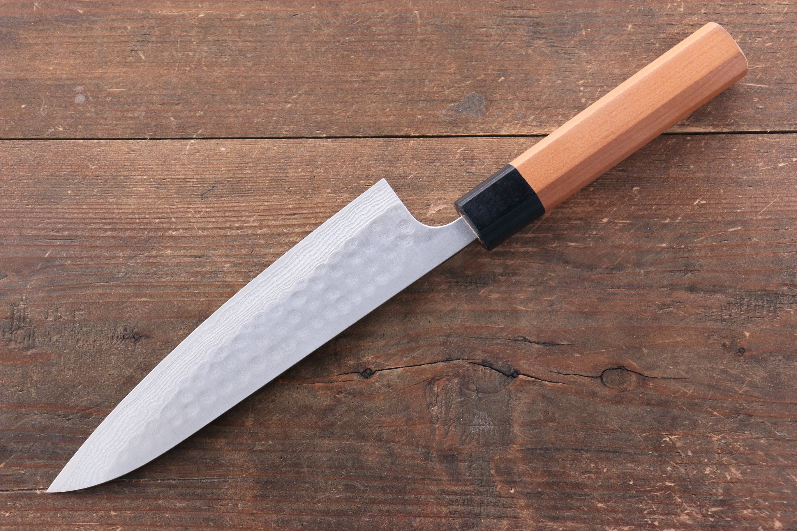 Nao Yamamoto SRS13 Black Damascus Gyuto 180mm Cherry Blossoms Handle - Japanny - Best Japanese Knife