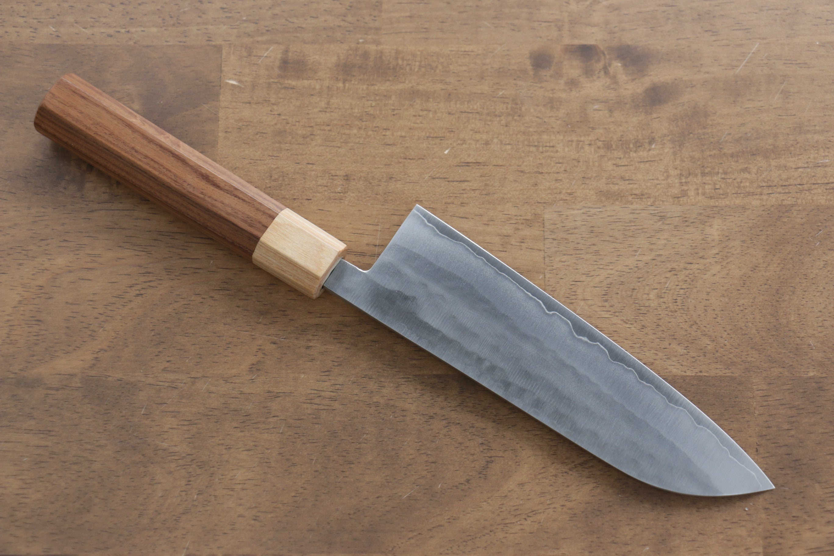 Kunihira VG1 Hammered Santoku 170mm Morado Handle - Japanny - Best Japanese Knife