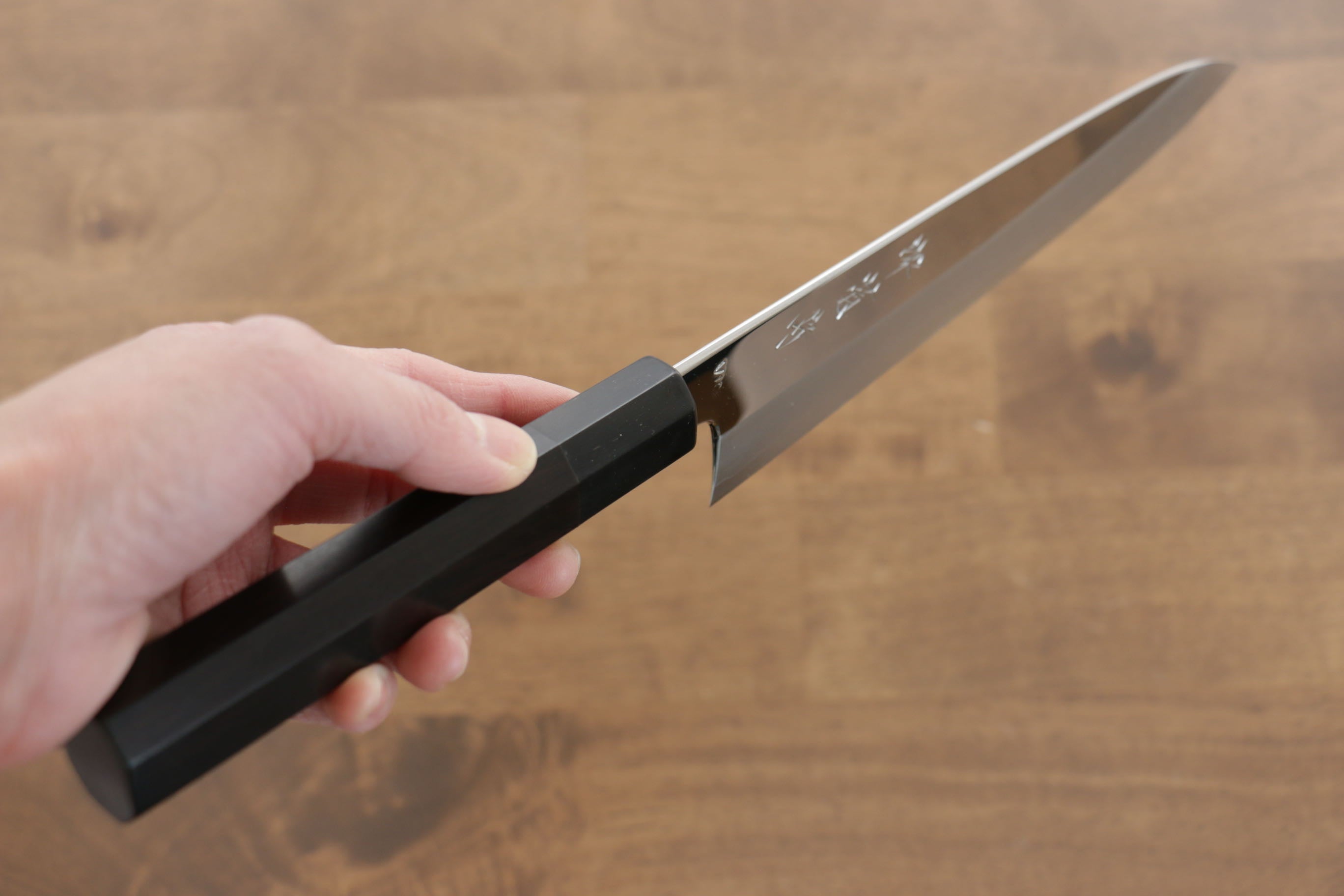 Sakai Kikumori VG10 Mirrored Finish Gyuto 210mm Ebony Wood Handle - Japanny - Best Japanese Knife