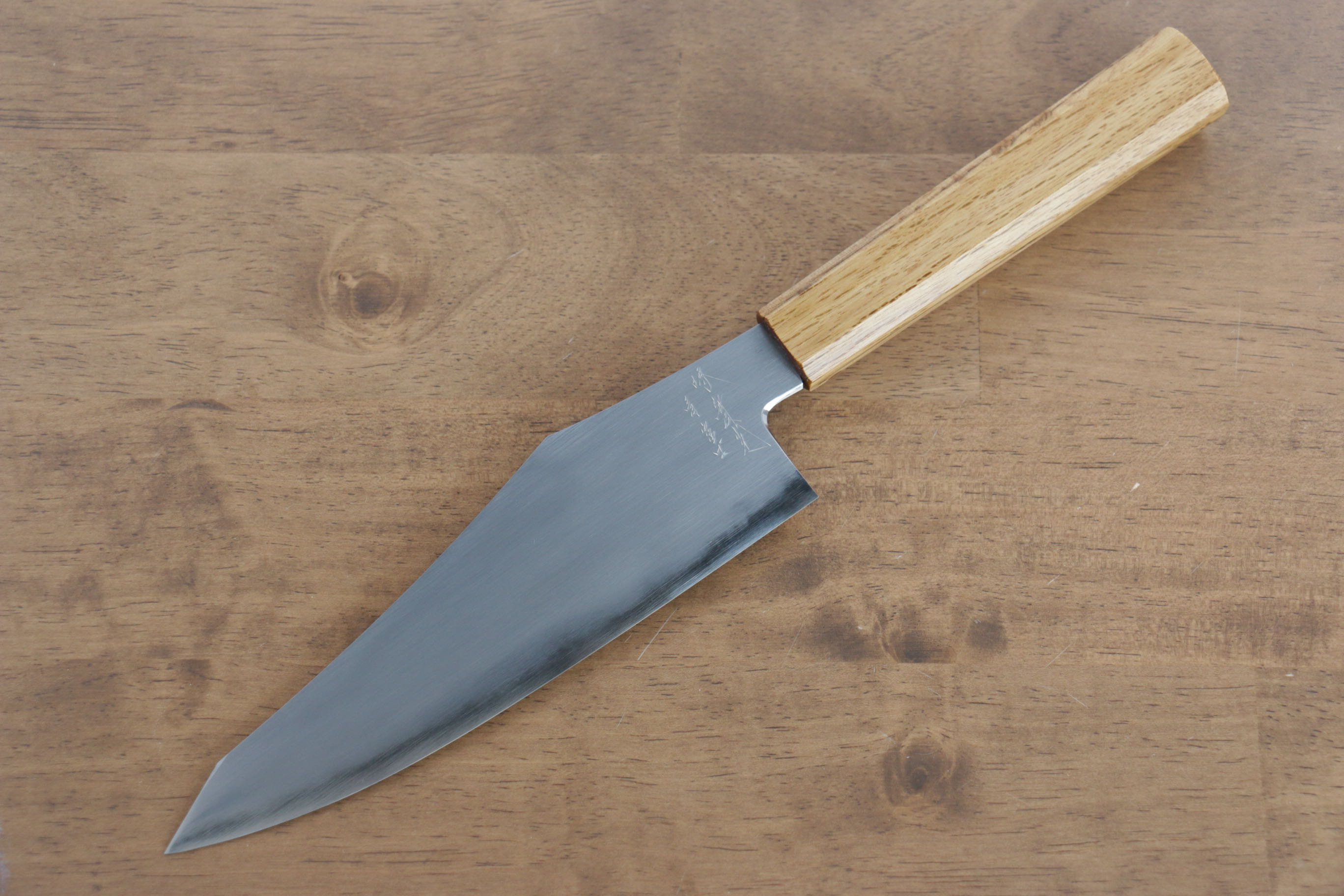 Jikko Fujisan Blue Steel No.2 Santoku 180mm Oak Handle - Japanny - Best Japanese Knife