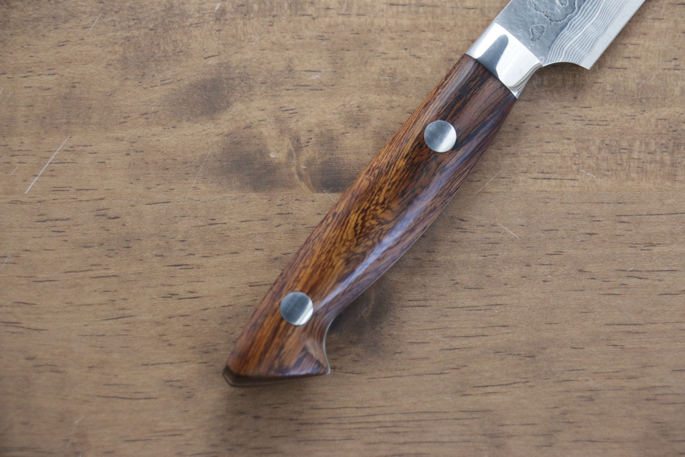 Kazuo Nomura VG10 Damascus Petty-Utility 100mm Ironwood Handle - Japanny - Best Japanese Knife