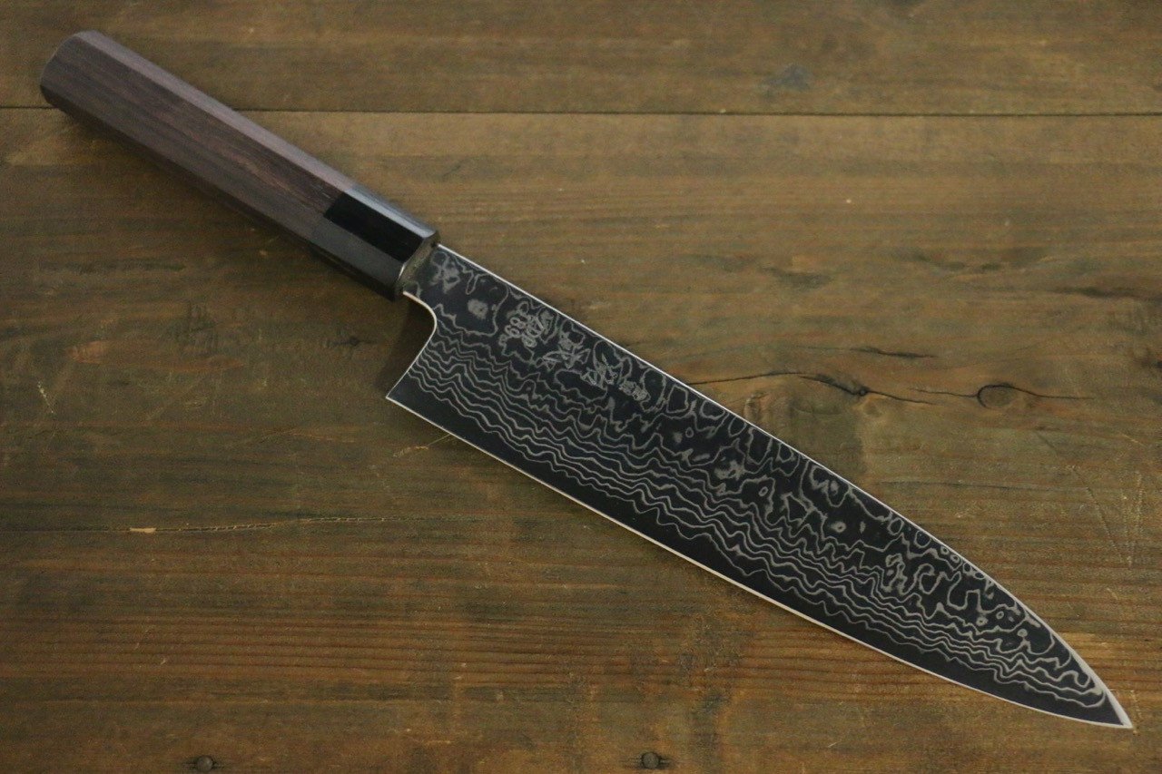 Sukenari ZDP189 Damascus Gyuto 210mm Shitan Handle - Japanny - Best Japanese Knife