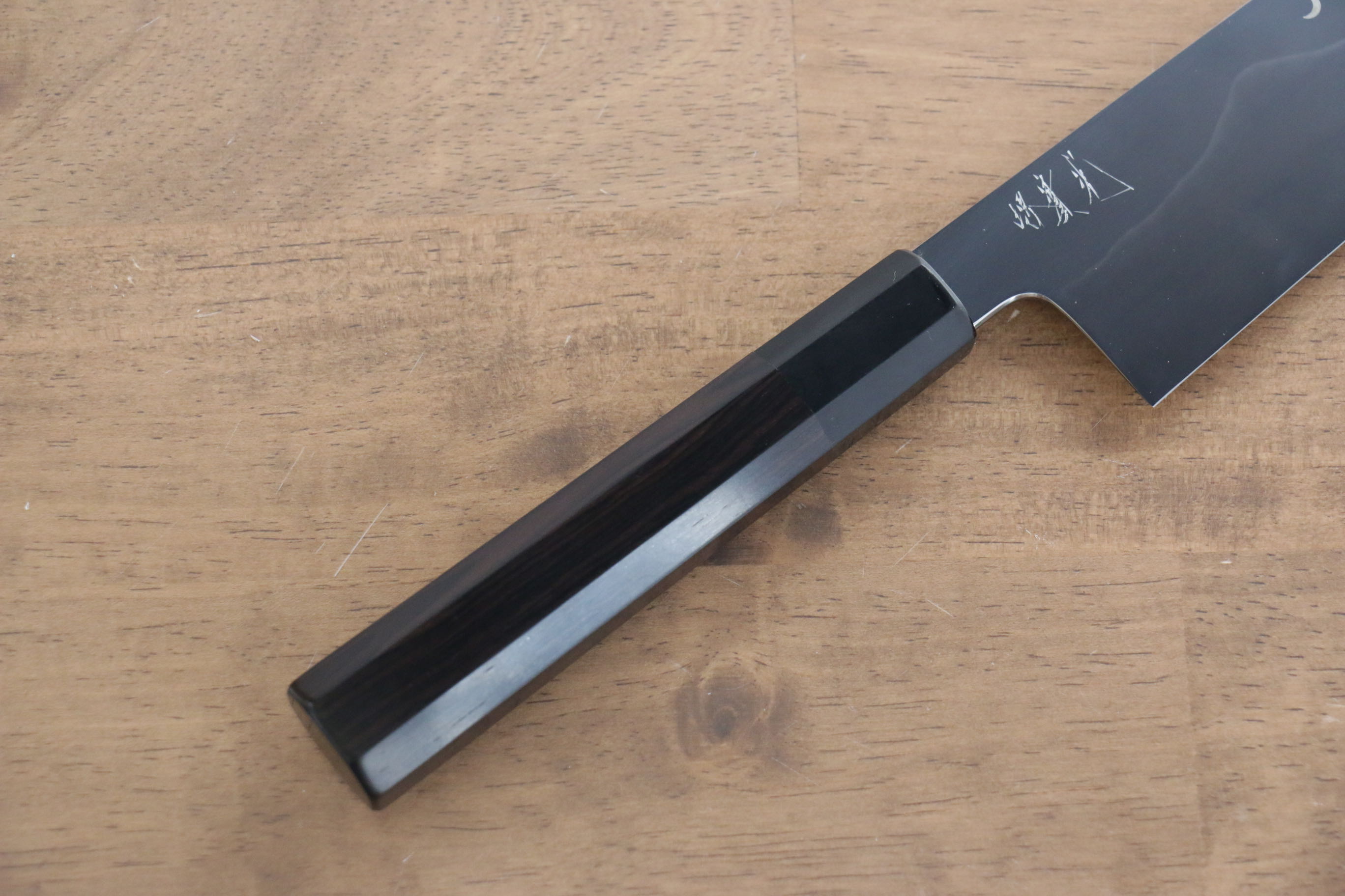 Jikko Fujisan Honyaki White Steel No.3 Kasumitogi Kiritsuke Gyuto 210mm Ebony Wood Handle - Japanny - Best Japanese Knife