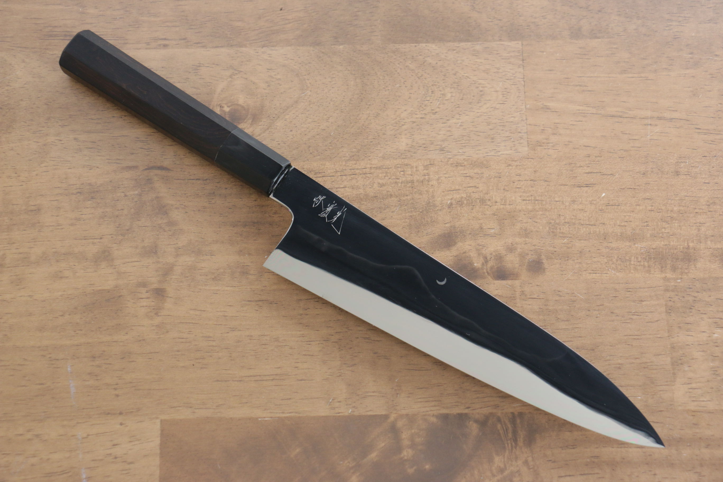 Jikko Fujisan Honyaki White Steel No.3 Gyuto 210mm Ebony Wood Handle Kasumi - Japanny - Best Japanese Knife