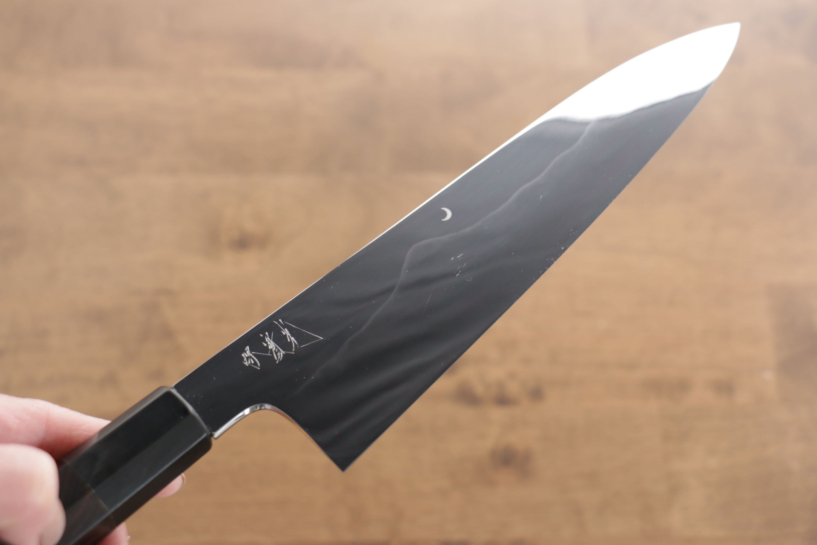 Jikko Fujisan Honyaki White Steel No.3 Gyuto 210mm Ebony Wood Handle Kasumi - Japanny - Best Japanese Knife