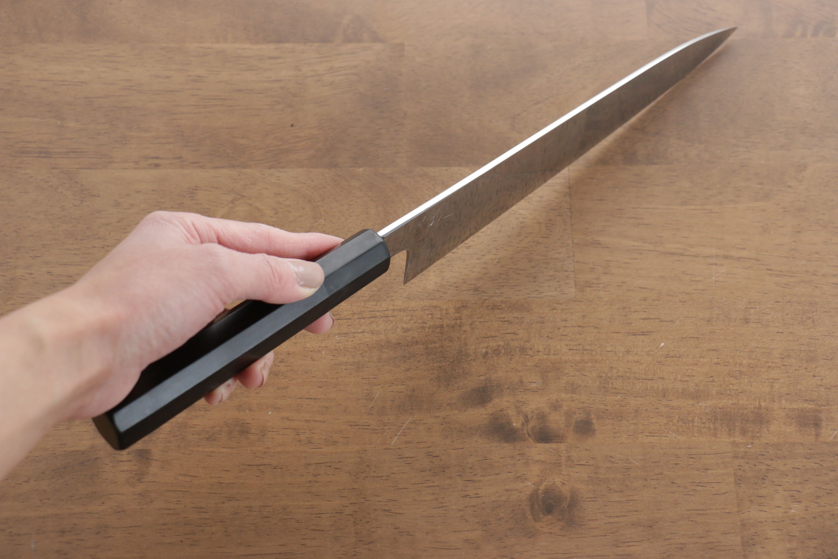 Jikko Fujisan Honyaki White Steel No.3 Gyuto 210mm Ebony Wood Handle Kasumi - Japanny - Best Japanese Knife