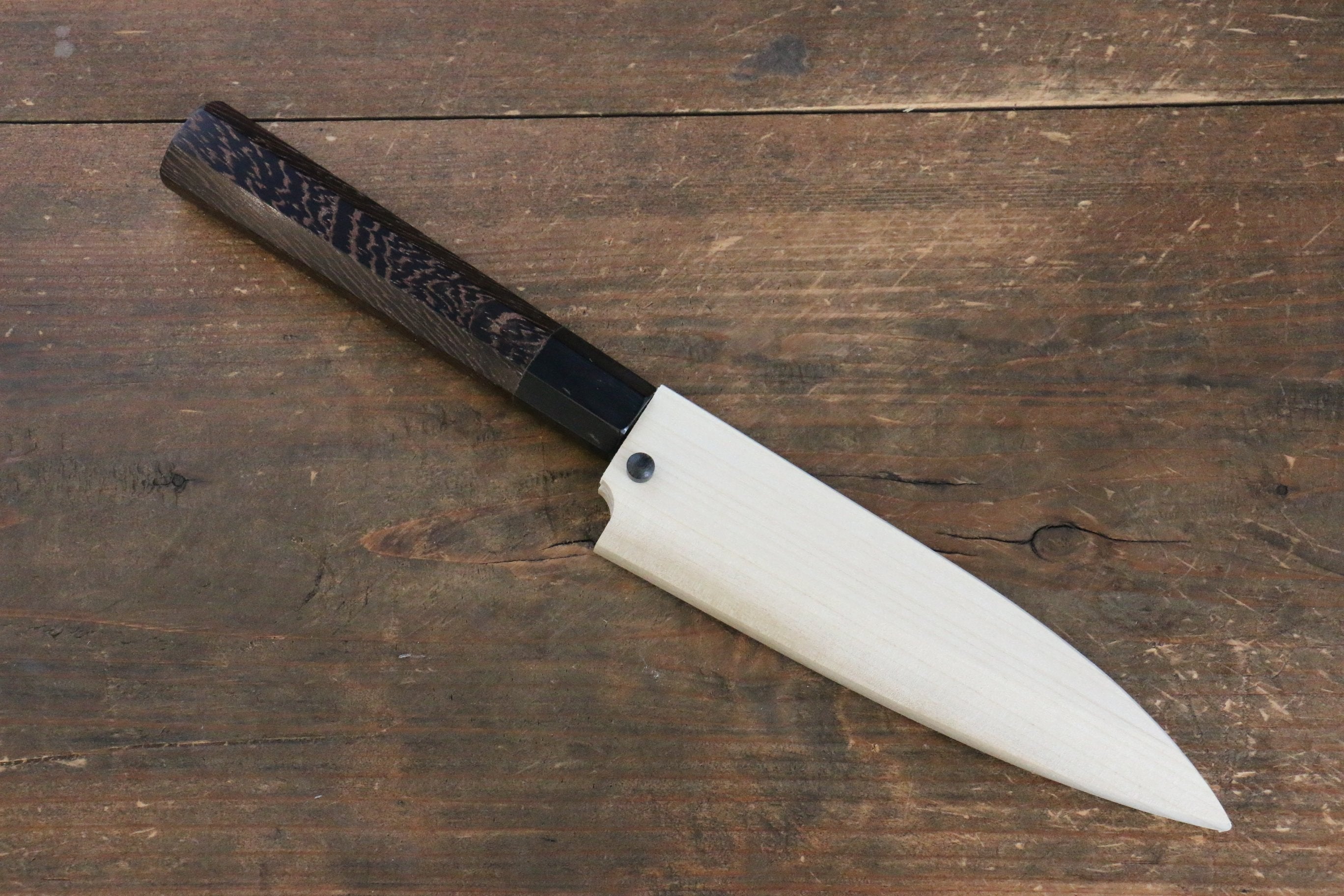 Sakai Takayuki Honyaki White Steel No.2 Baran 120mm Wenge Handle with Sheath - Japanny - Best Japanese Knife