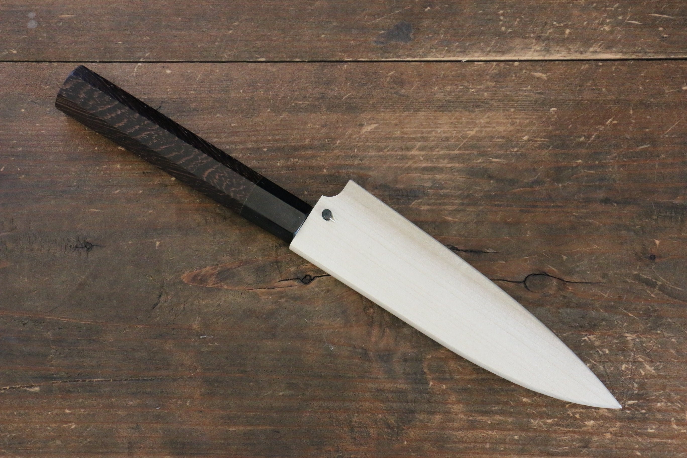 Sakai Takayuki Honyaki White Steel No.2 Baran 120mm Wenge Handle with Sheath - Japanny - Best Japanese Knife