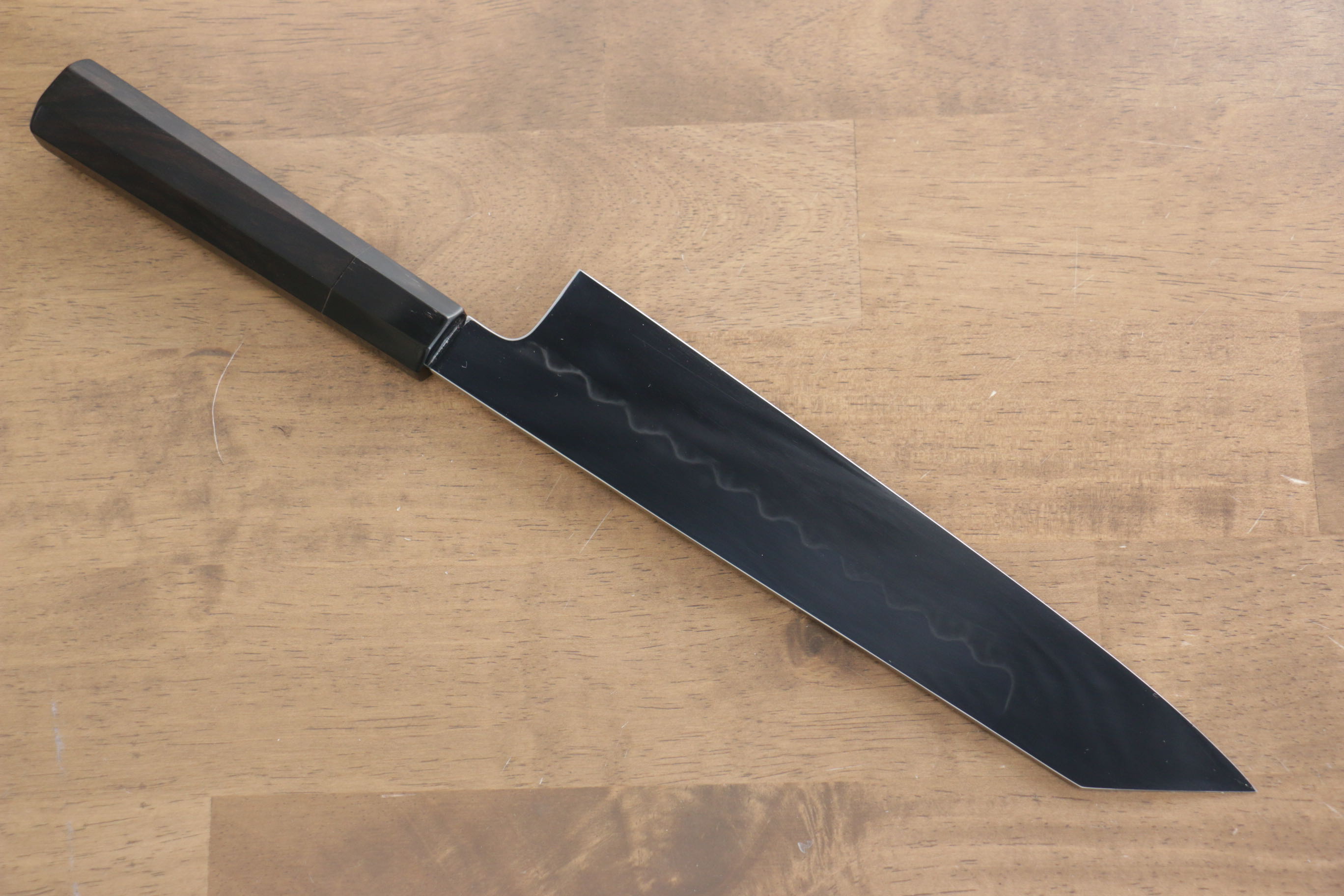 Jikko Honyaki White Steel No.3 Mirrored Finish Kiritsuke Gyuto 240mm Ebony Wood Handle - Japanny - Best Japanese Knife