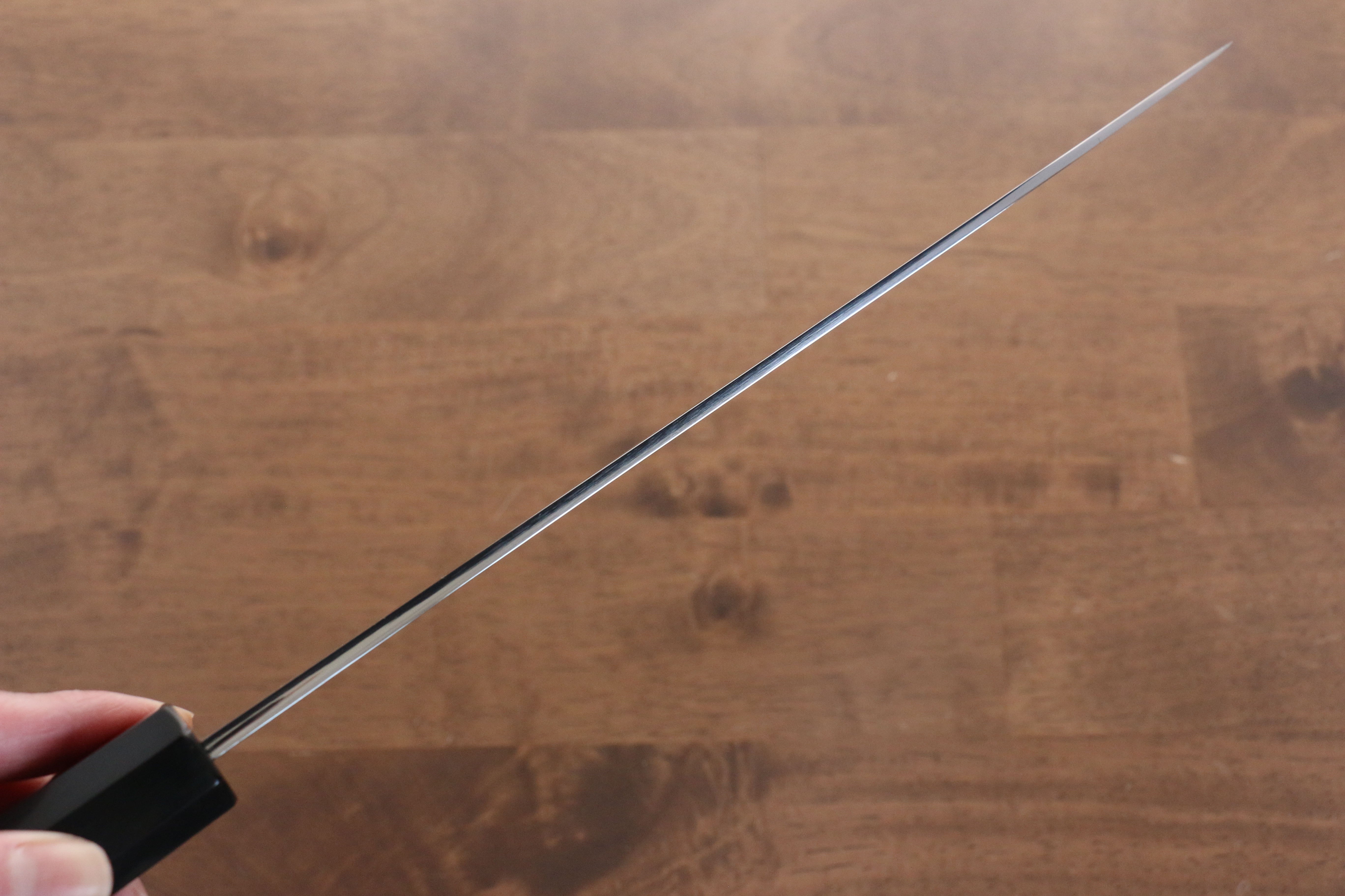 Jikko Honyaki White Steel No.3 Mirrored Finish Gyuto 240mm Ebony Wood Handle - Japanny - Best Japanese Knife