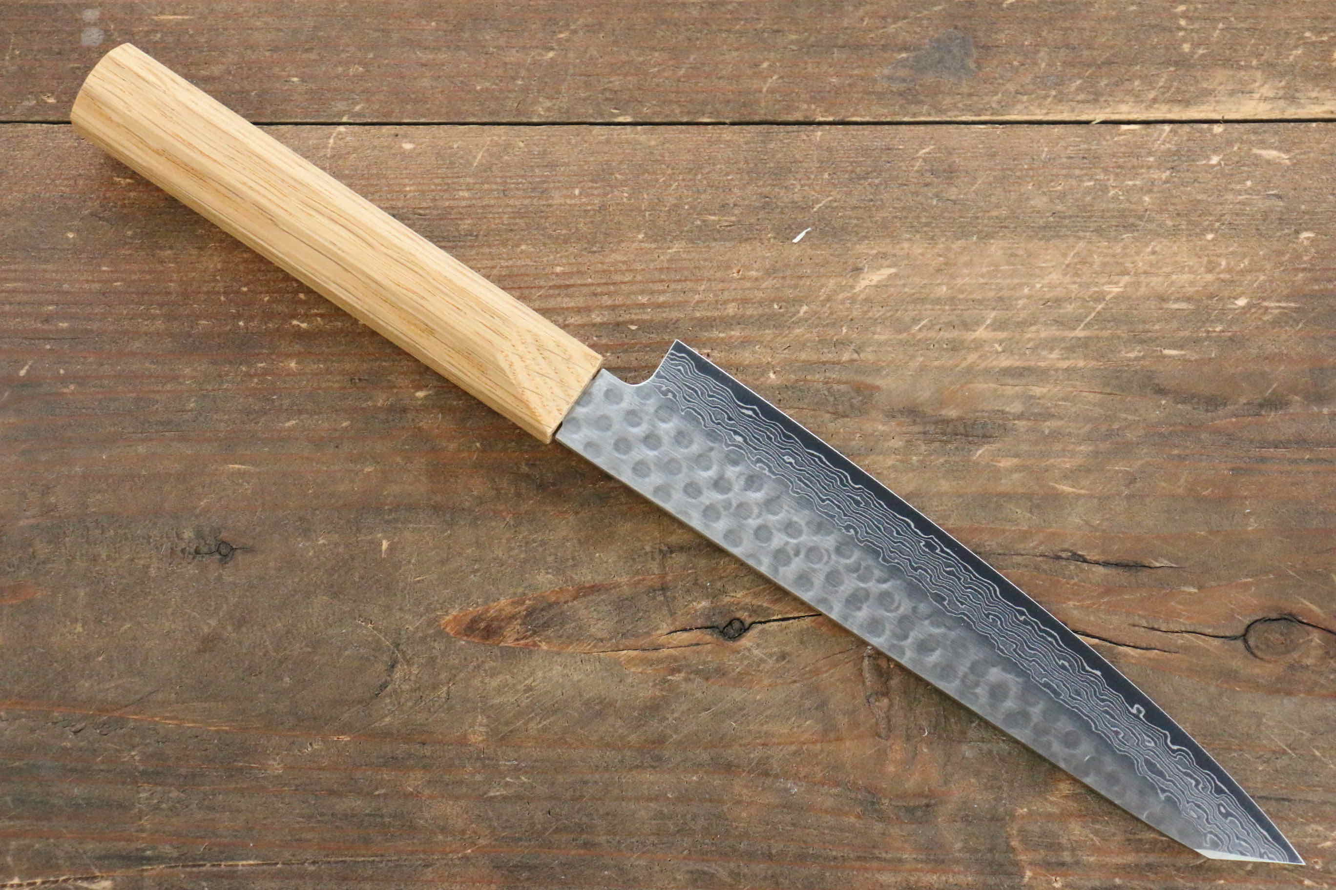 Jikko VG10 17 Layer Kiritsuke Petty-Utility 140mm Oak Handle - Japanny - Best Japanese Knife
