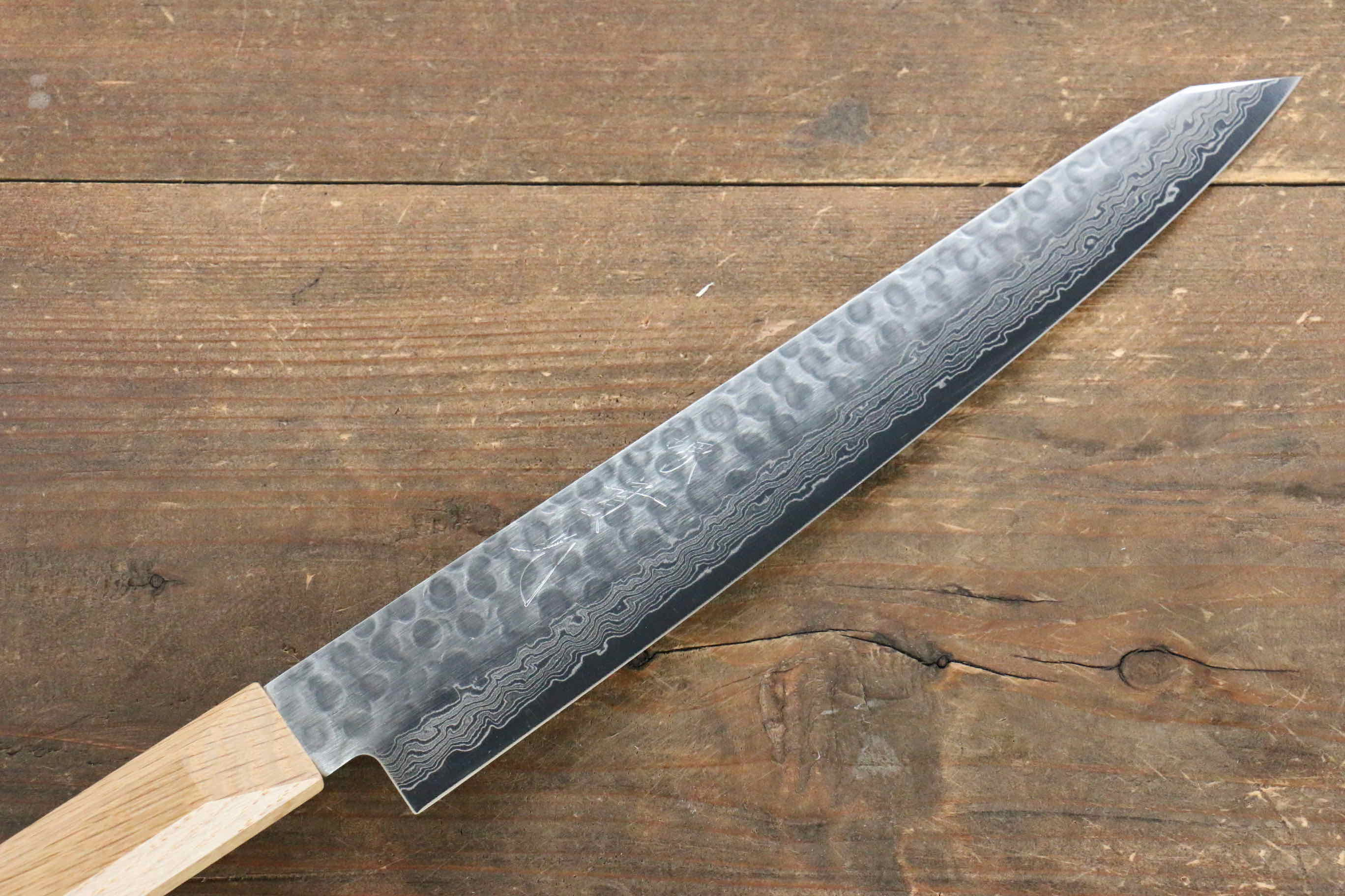Jikko VG10 17 Layer Sujihiki 230mm Oak Handle - Japanny - Best Japanese Knife