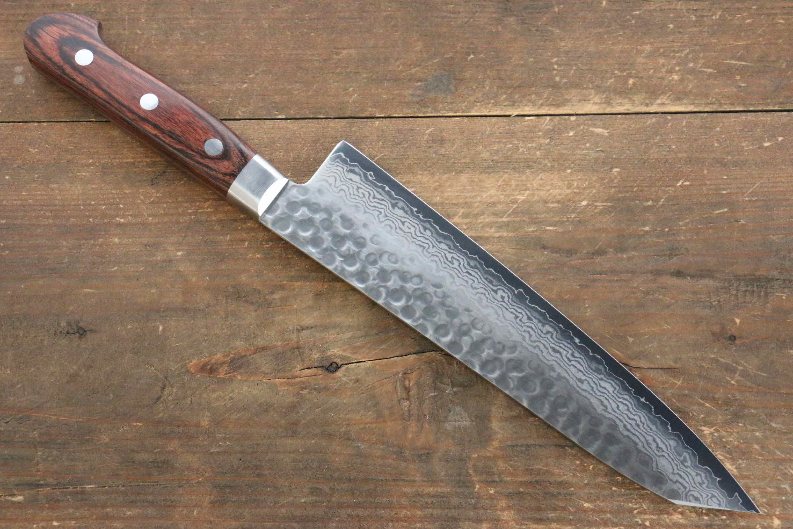 Jikko VG10 17 Layer Kiritsuke Gyuto 200mm Mahogany Handle - Japanny - Best Japanese Knife