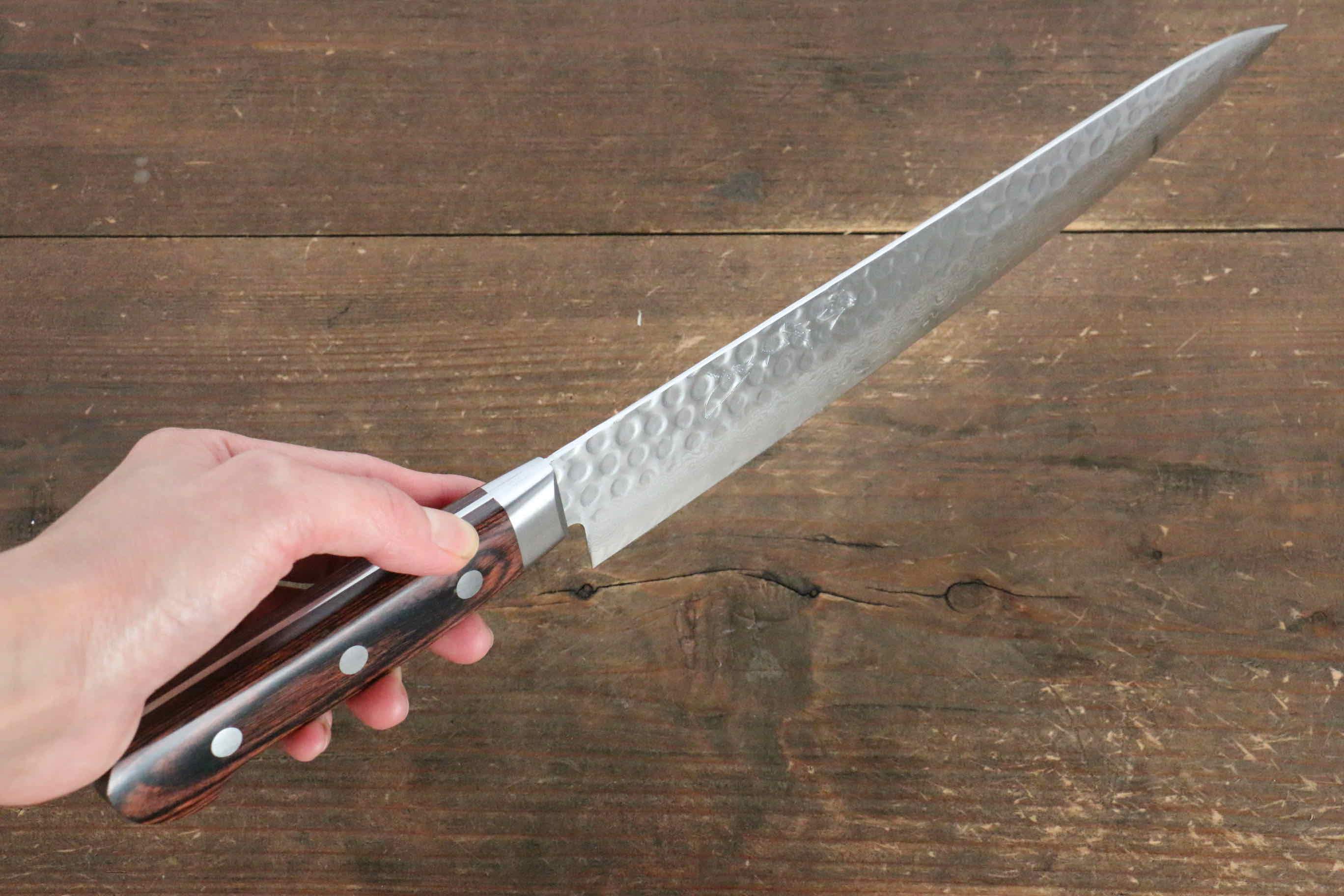 Jikko VG10 17 Layer Sujihiki 240mm Mahogany Handle - Japanny - Best Japanese Knife