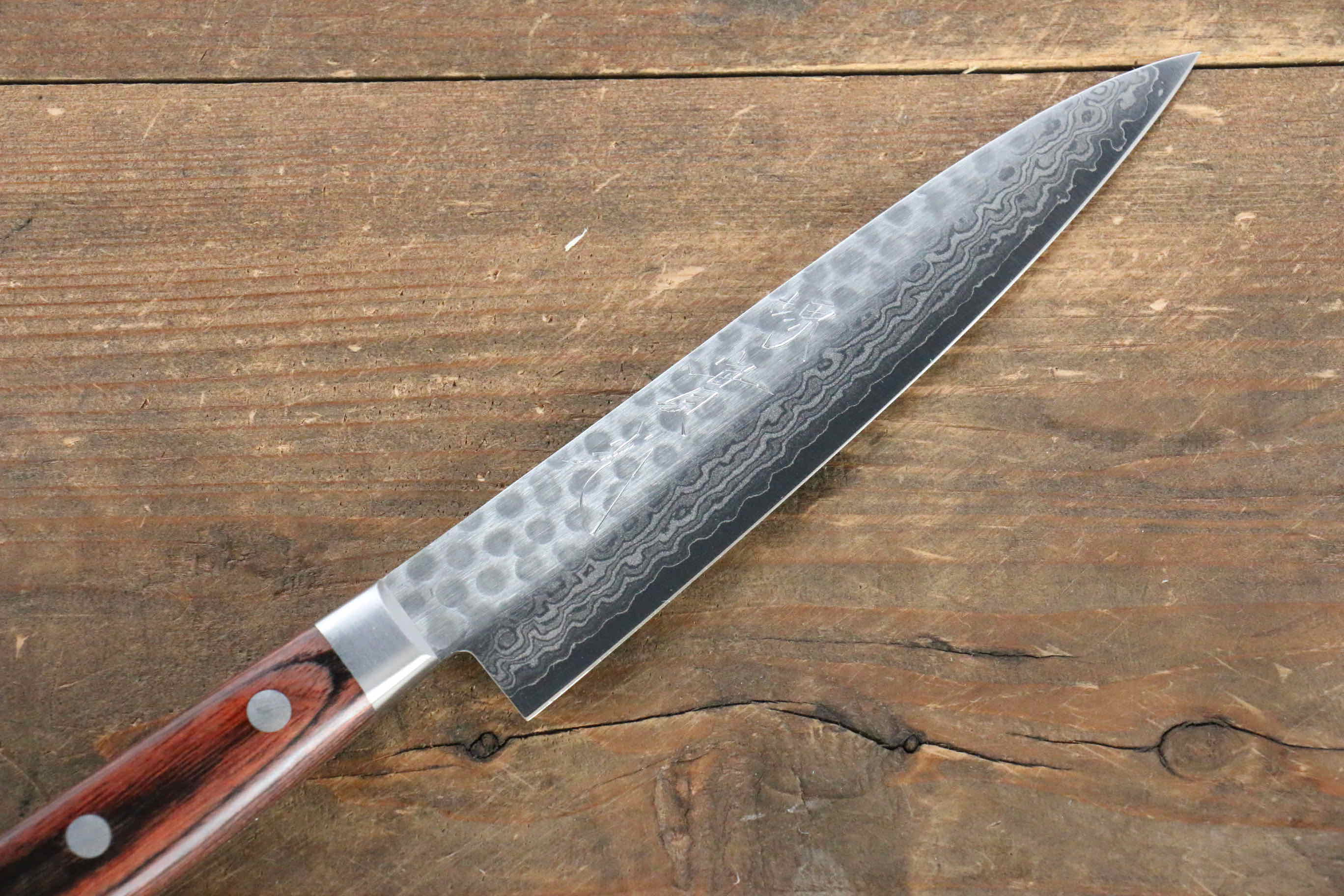 Jikko VG10 17 Layer Petty-Utility 135mm Mahogany Handle - Japanny - Best Japanese Knife