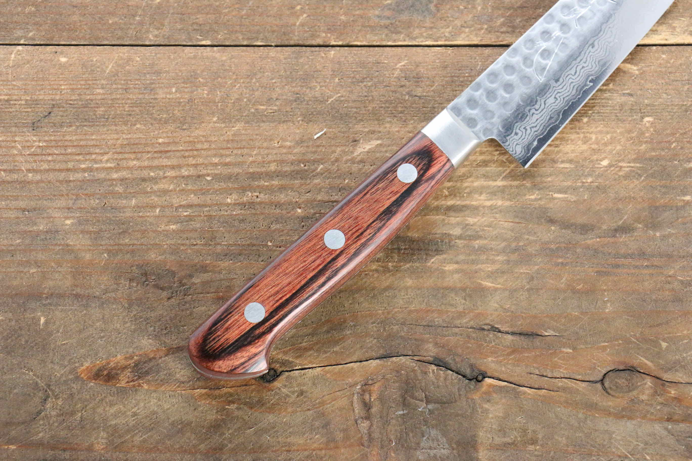 Jikko VG10 17 Layer Kiritsuke Petty-Utility 125mm Mahogany Handle - Japanny - Best Japanese Knife
