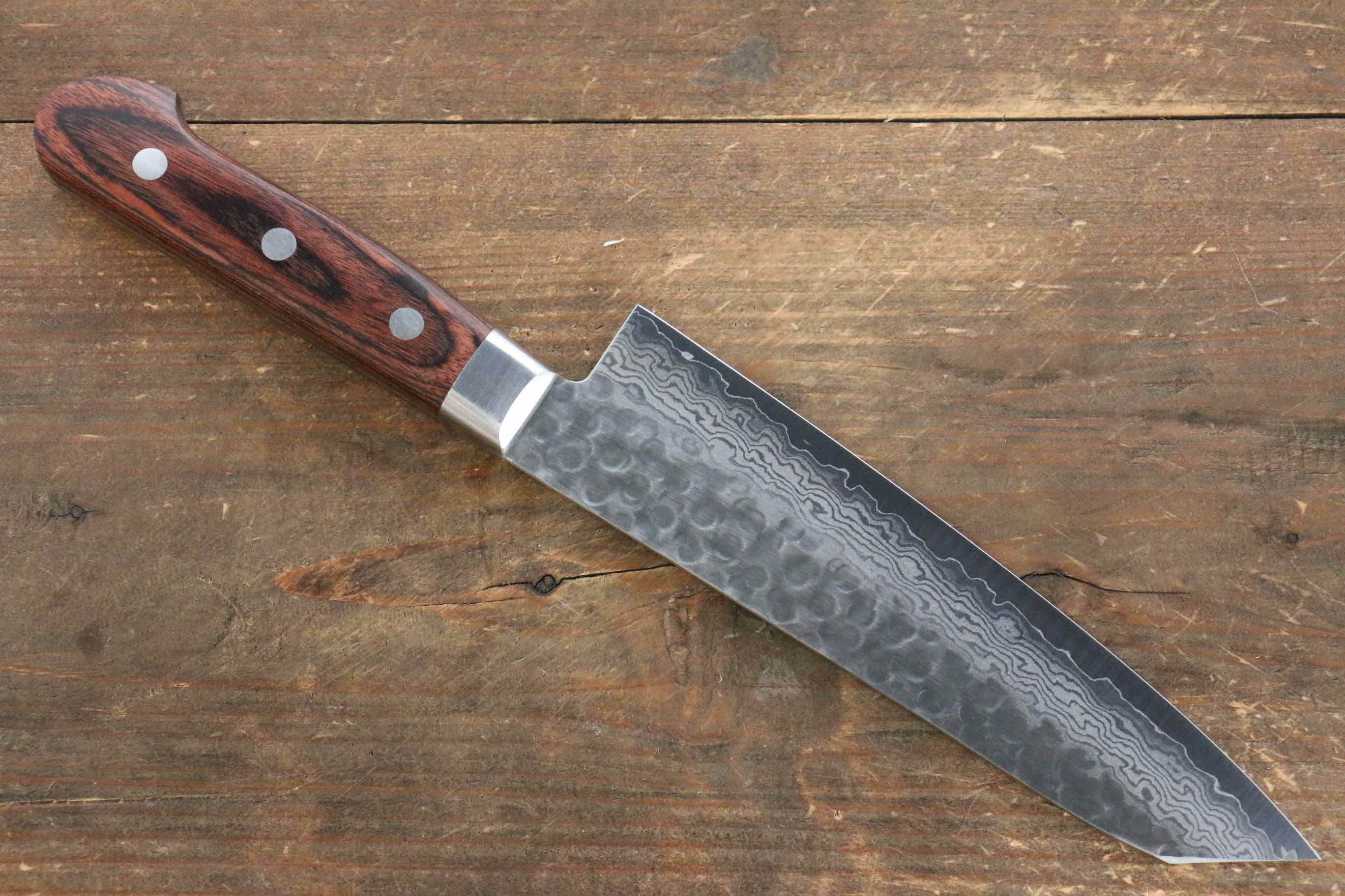 Jikko VG10 17 Layer Kiritsuke Gyuto 170mm Mahogany Handle - Japanny - Best Japanese Knife