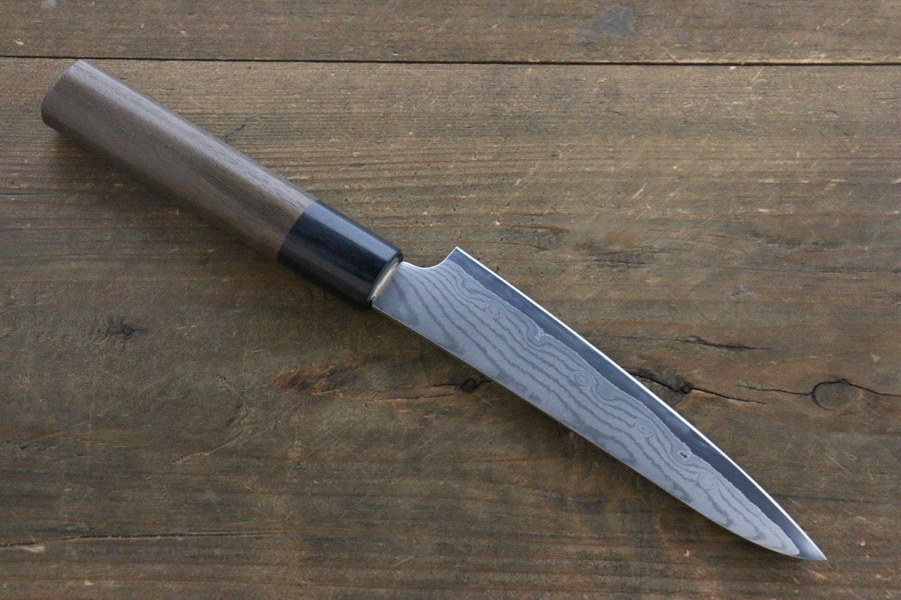 Seisuke VG10 37 Layer Damascus Petty-Utility 130mm Shitan Handle - Japanny - Best Japanese Knife