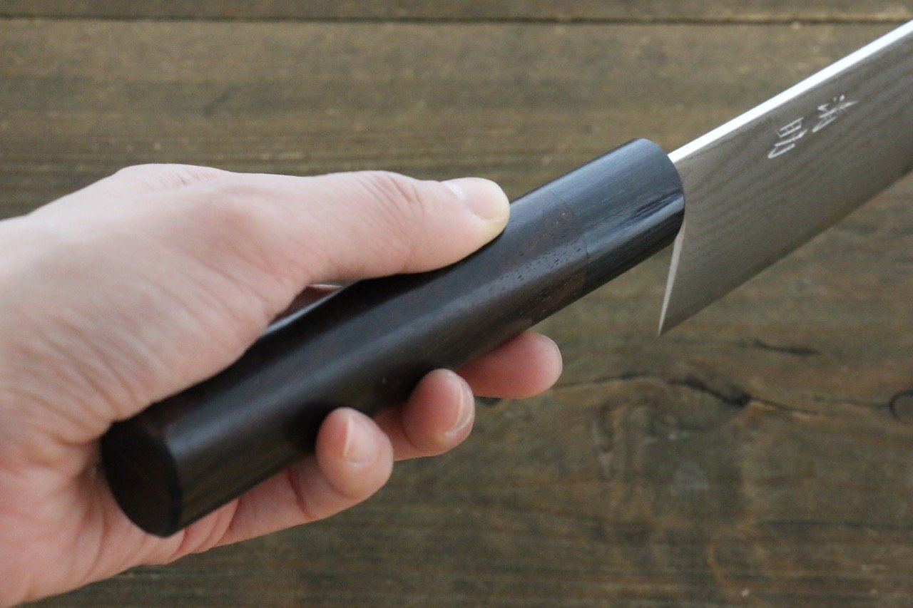 Seisuke VG10 63 Layer Damascus Santoku 165mm Shitan Handle - Japanny - Best Japanese Knife