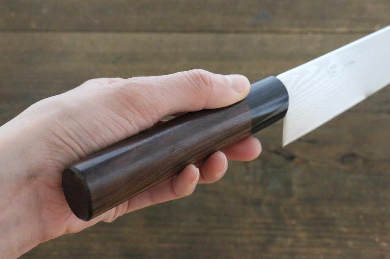 Seisuke VG10 63 Layer Damascus Gyuto 210mm Shitan Handle - Japanny - Best Japanese Knife