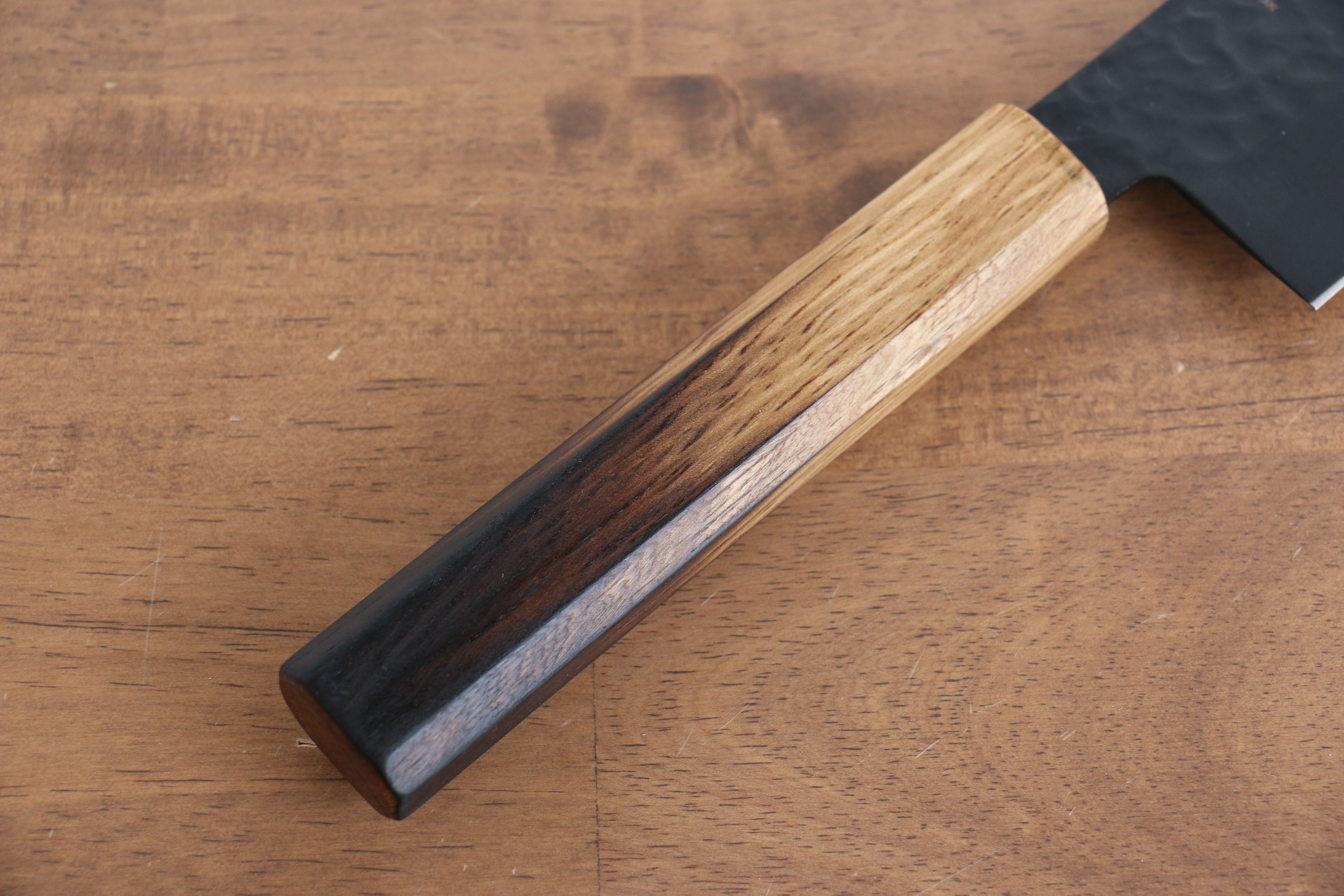 Sakai Takayuki Kurokage VG10 Hammered Teflon Coating Gyuto 240mm Burnt Oak Handle - Japanny - Best Japanese Knife