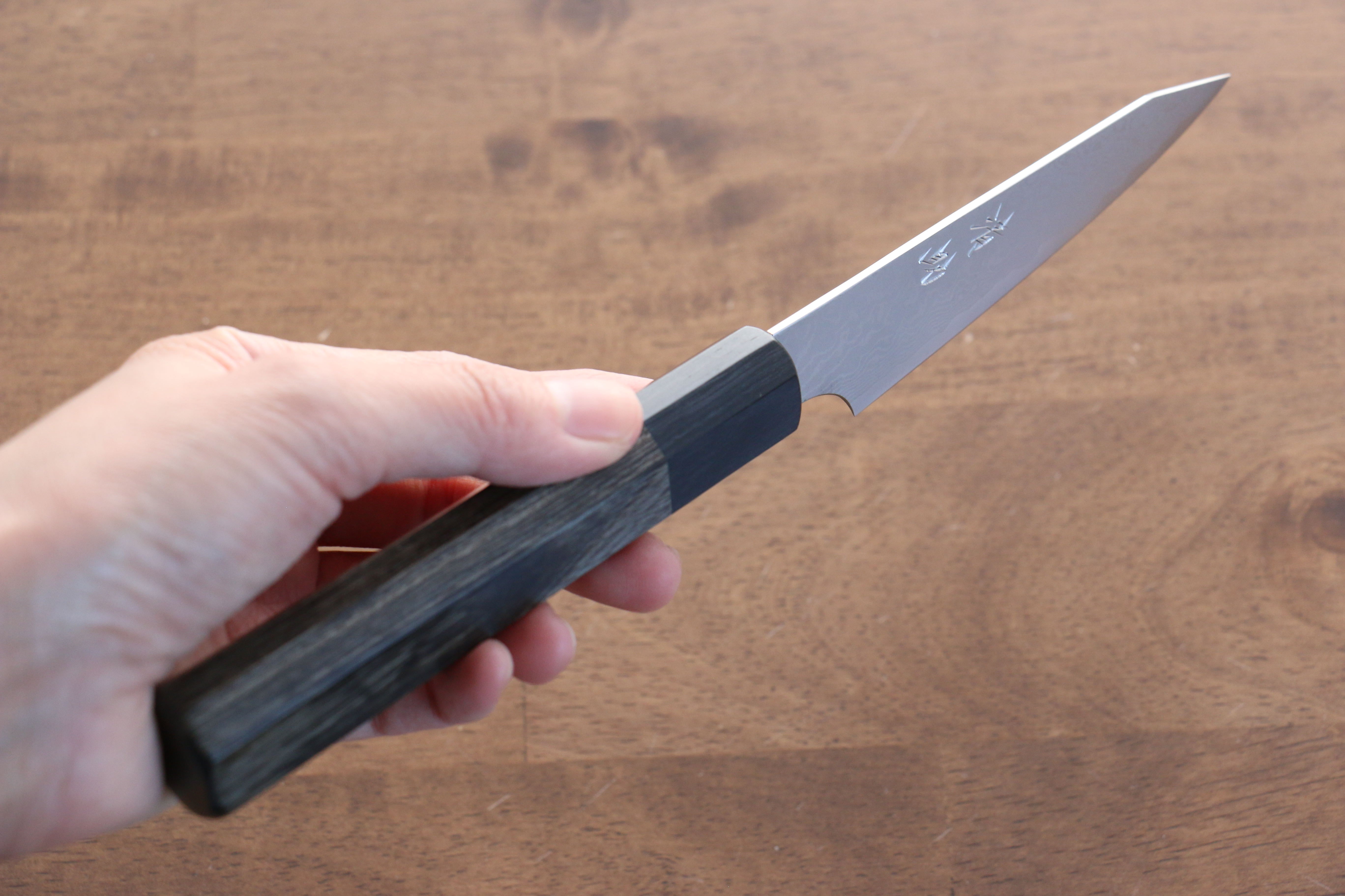 Seisuke VG10 33 Layer Damascus Kiritsuke Petty-Utility 105mm Gray Pakka wood Handle - Japanny - Best Japanese Knife