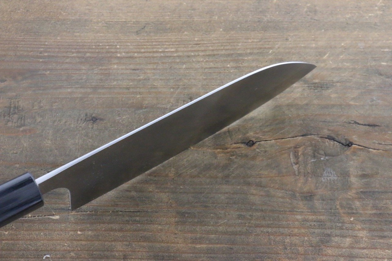 Shungo Ogata White Steel No.2 Damascus Santoku 165mm Shitan Handle - Japanny - Best Japanese Knife