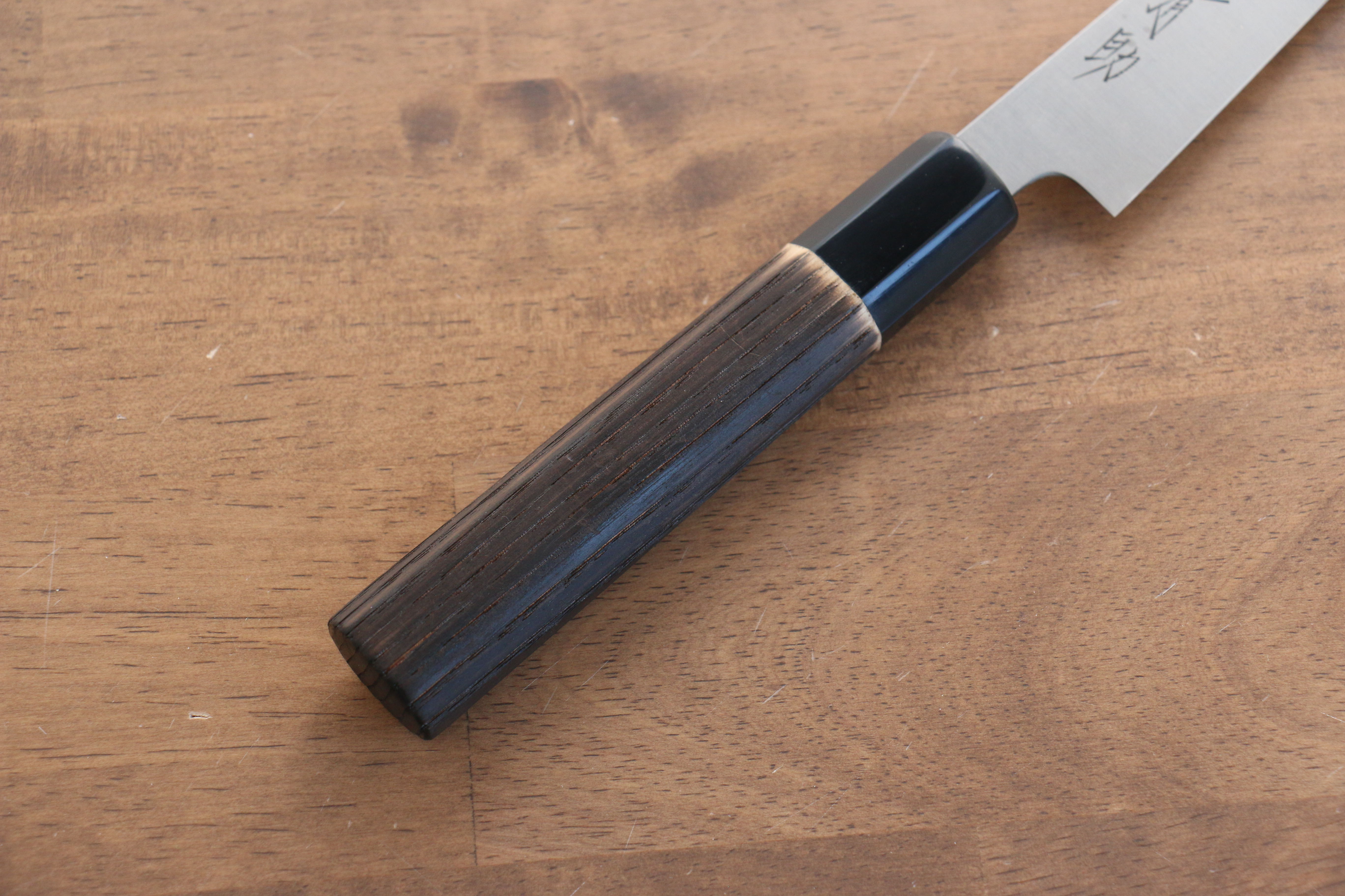 Seisuke Swedish Steel-stn Petty-Utility 150mm Burnt Chestnut Handle - Japanny - Best Japanese Knife