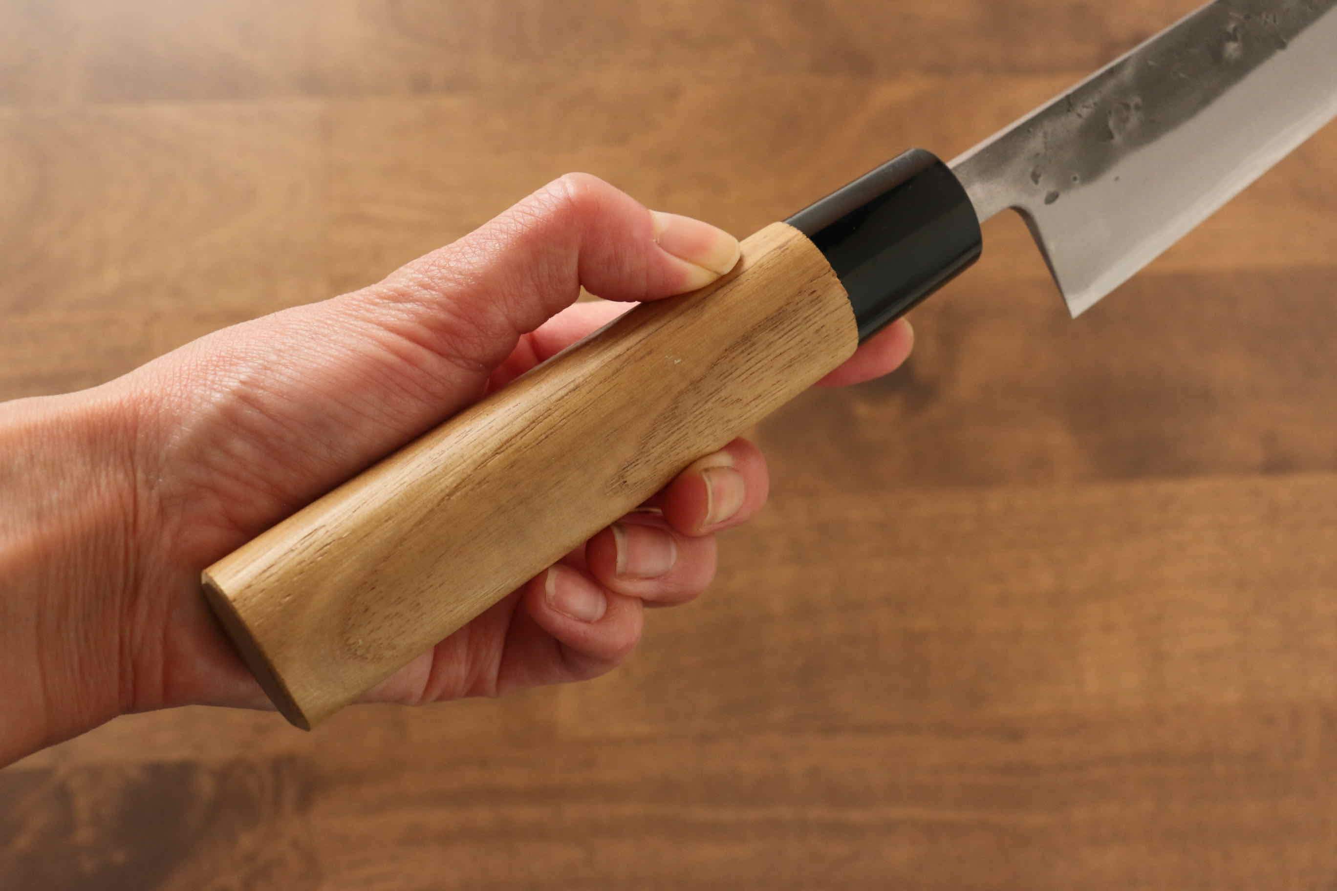 Seisuke Blue Steel No.2 Nashiji Sujihiki 240mm Chestnut Handle - Japanny - Best Japanese Knife
