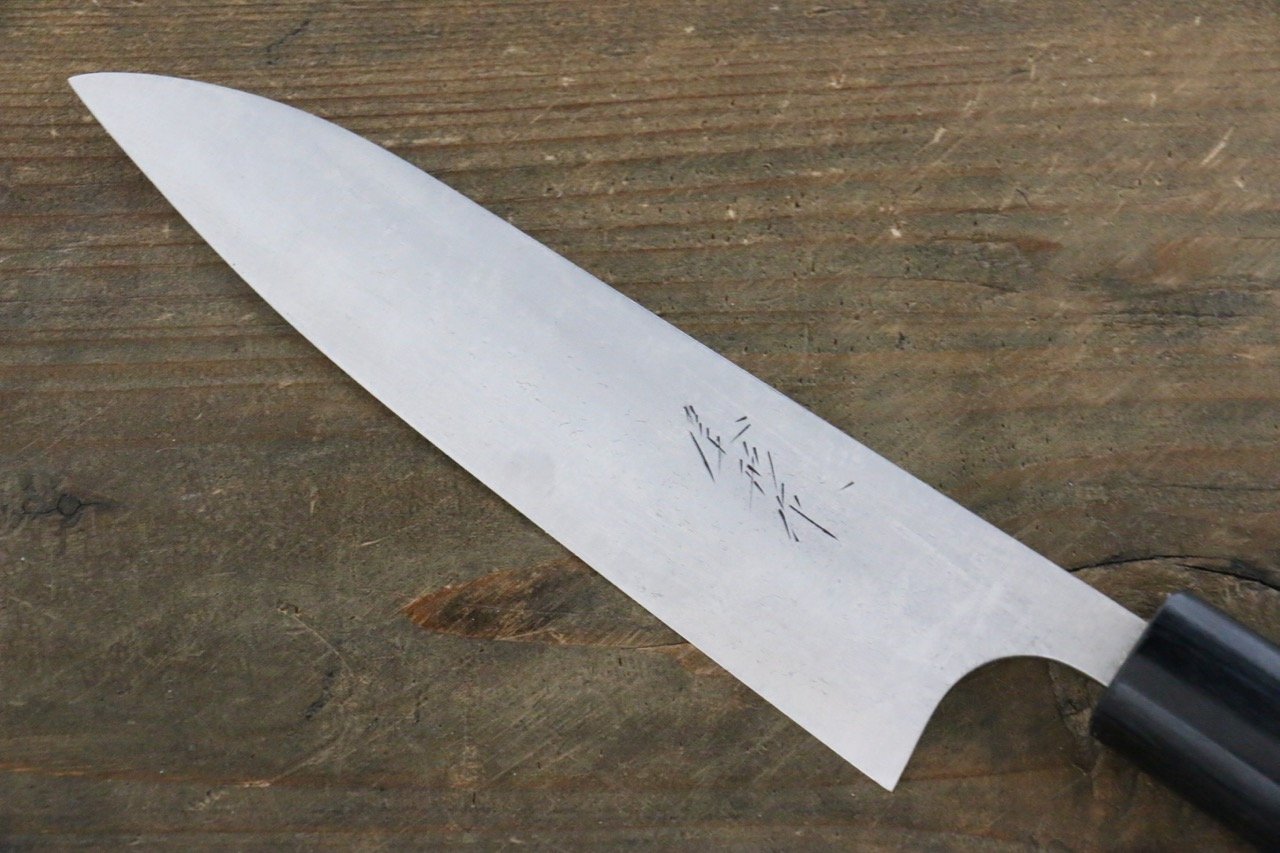 Shungo Ogata White Steel No.2 Damascus Petty-Utility 135mm Shitan Handle - Japanny - Best Japanese Knife