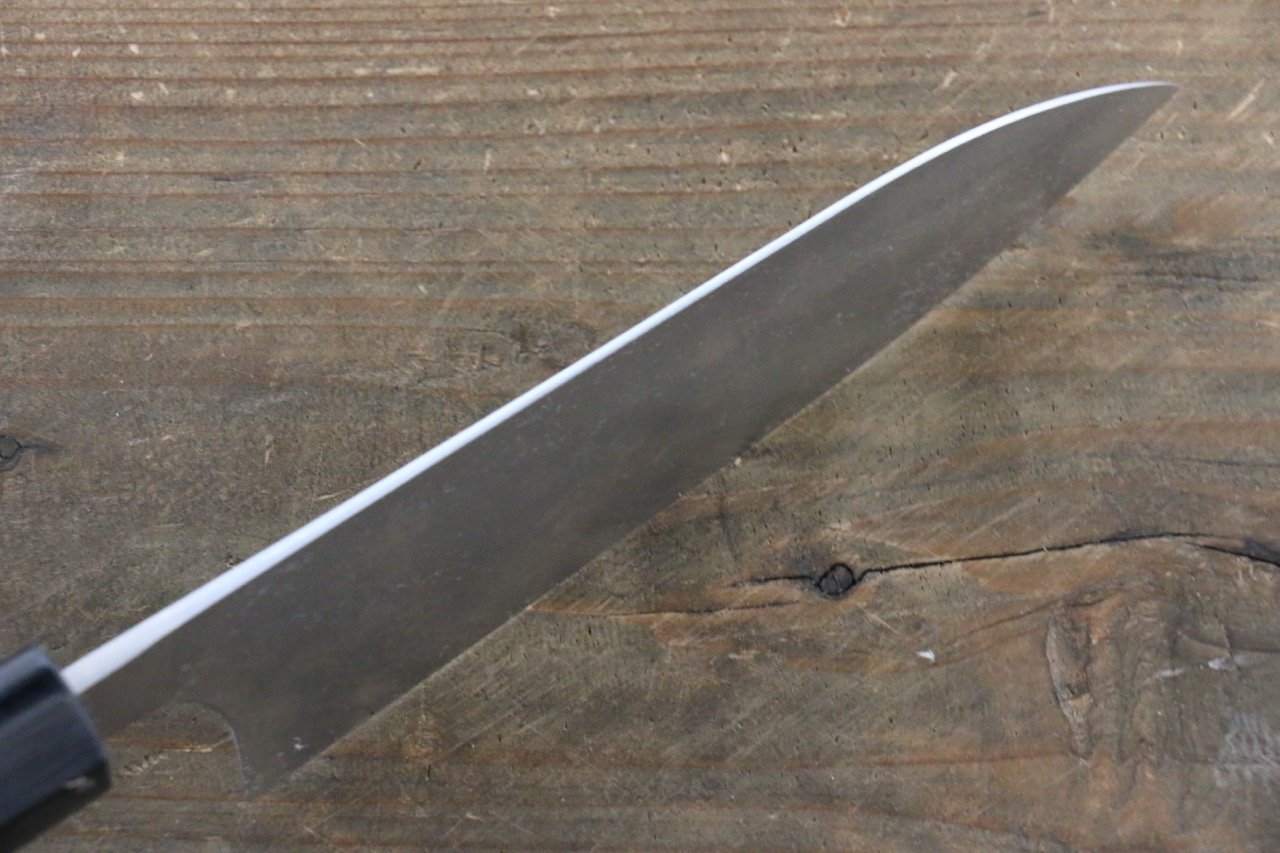 Shungo Ogata White Steel No.2 Damascus Petty-Utility 135mm Shitan Handle - Japanny - Best Japanese Knife