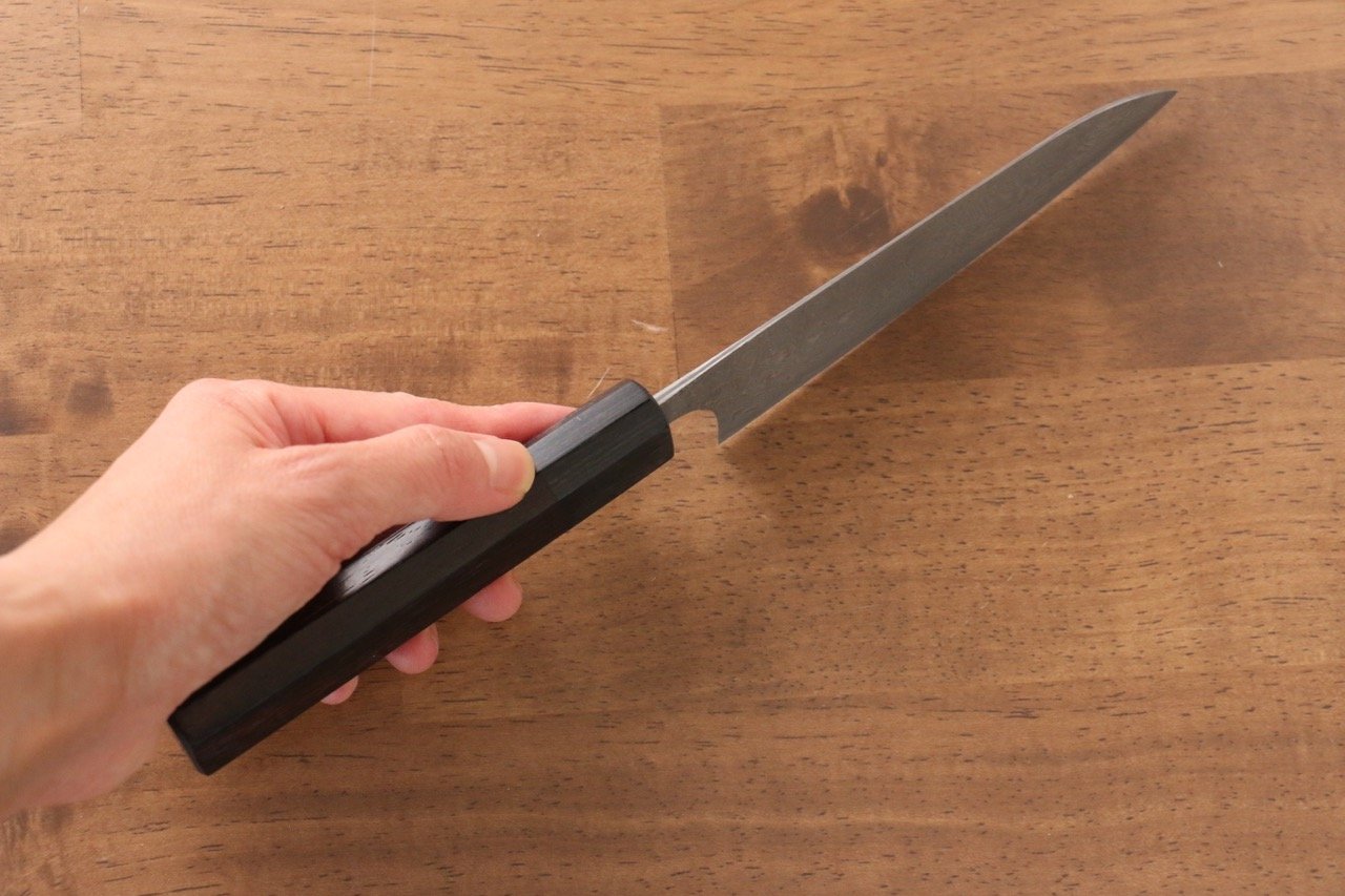 Masakage Kumo VG10 Damascus Petty-Utility 120mm Shitan Handle - Japanny - Best Japanese Knife