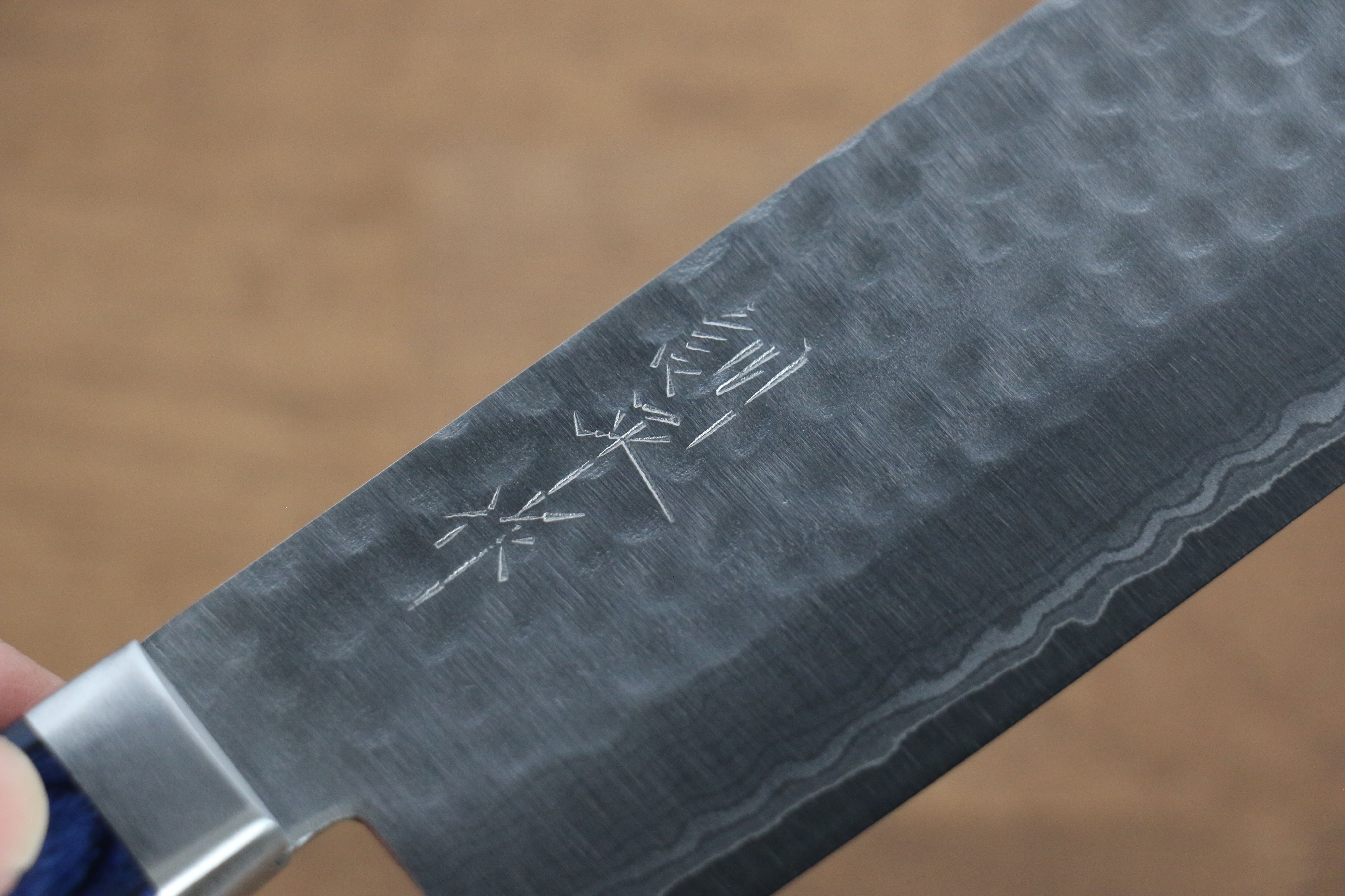 Kunihira Kokuryu VG10 Hammered Usuba 165mm Blue Pakka wood Handle - Japanny - Best Japanese Knife