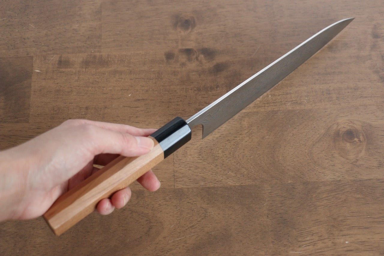 Nao Yamamoto SG2 Damascus Migaki Finished Gyuto 180mm Cherry Wood Handle - Japanny - Best Japanese Knife