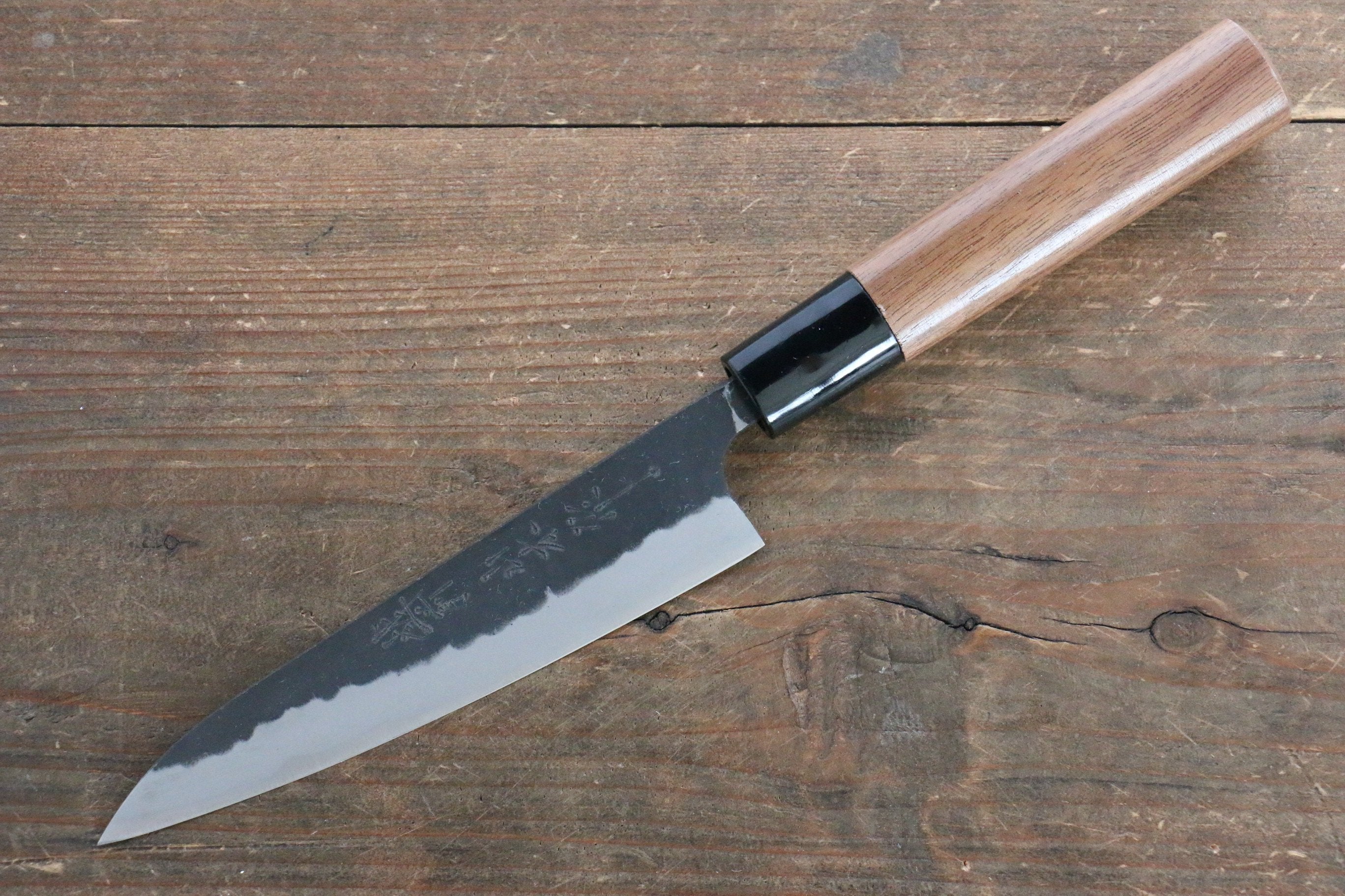 Nao Yamamoto Blue Steel Kurouchi Petty-Utility 135mm Walnut Handle - Japanny - Best Japanese Knife