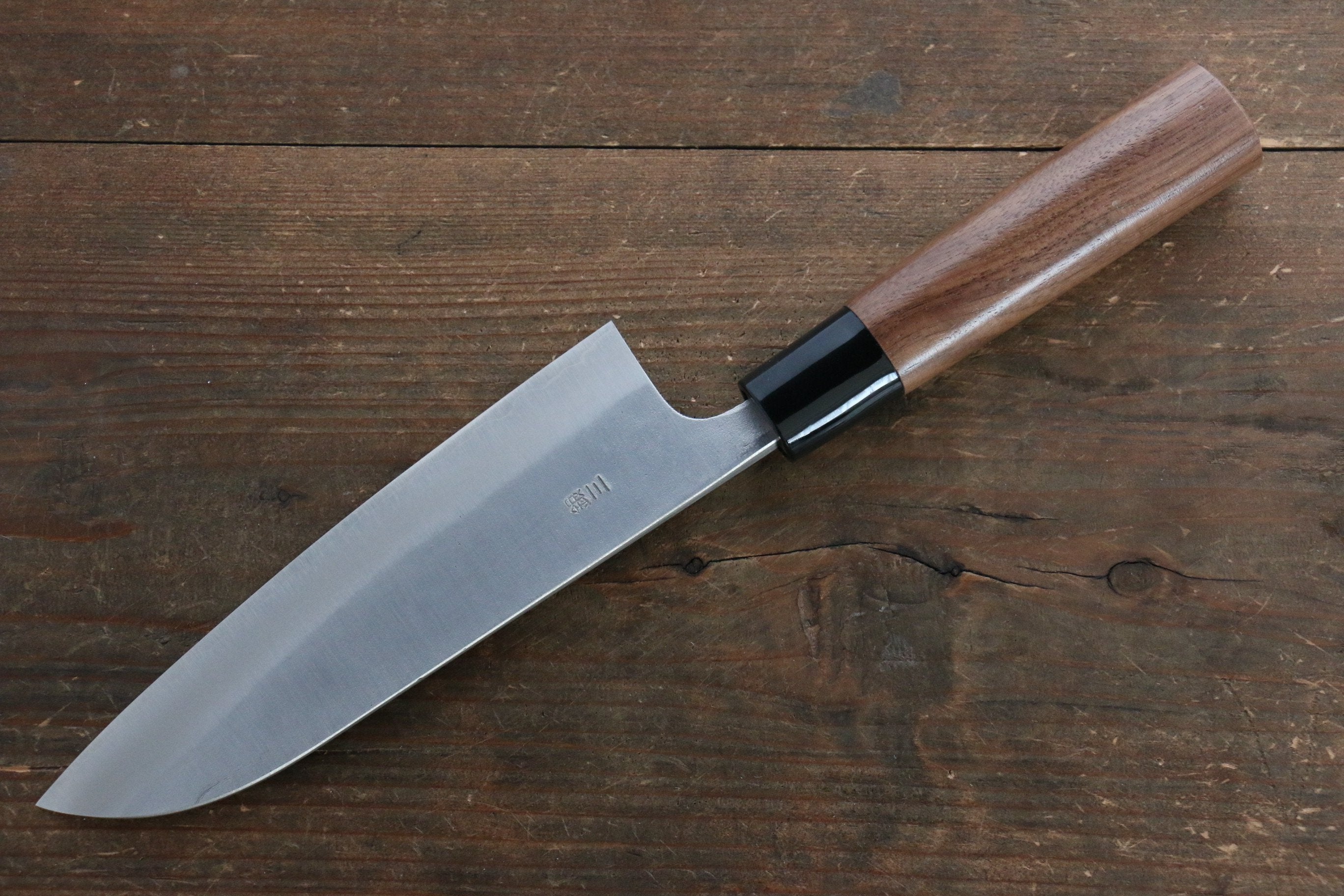 Nao Yamamoto Silver Steel No.3 Nashiji Santoku 165mm Walnut Handle - Japanny - Best Japanese Knife