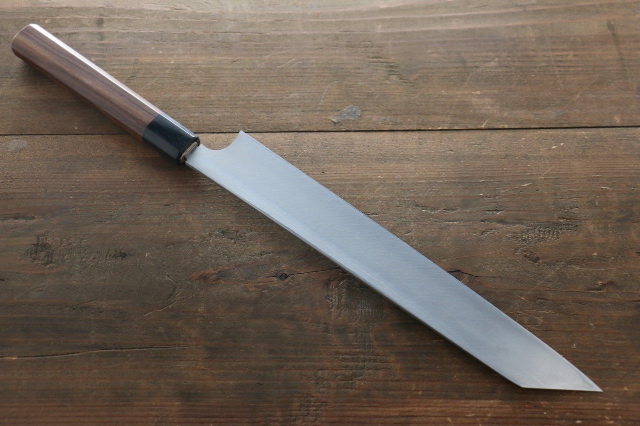 Hideo Kitaoka White Steel No.2 Damascus Kiritsuke Yanagiba 270mm Shitan Handle - Japanny - Best Japanese Knife