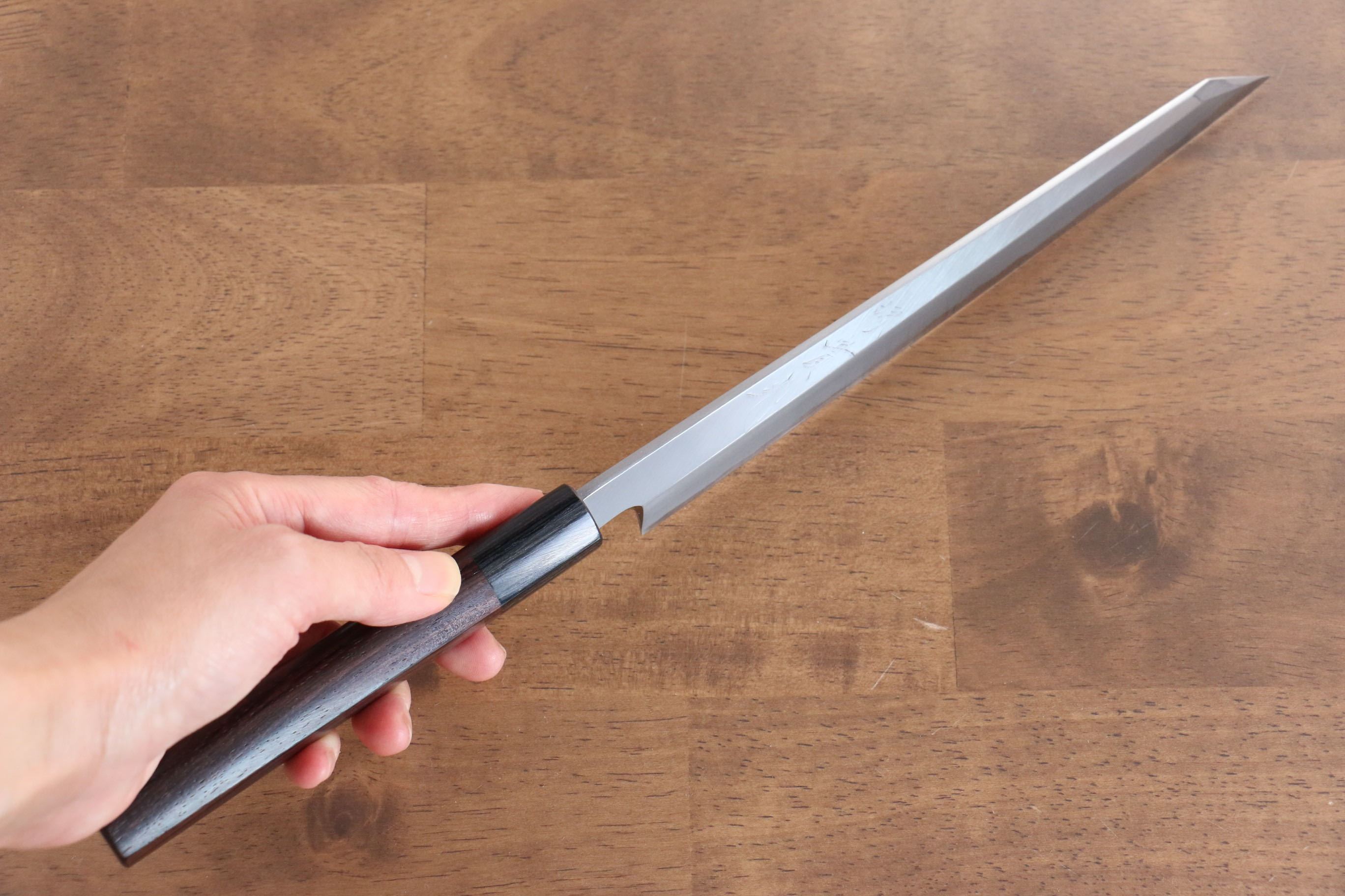 Jikko White Steel No.2 Kiritsuke Yanagiba 210mm Shitan Handle - Japanny - Best Japanese Knife