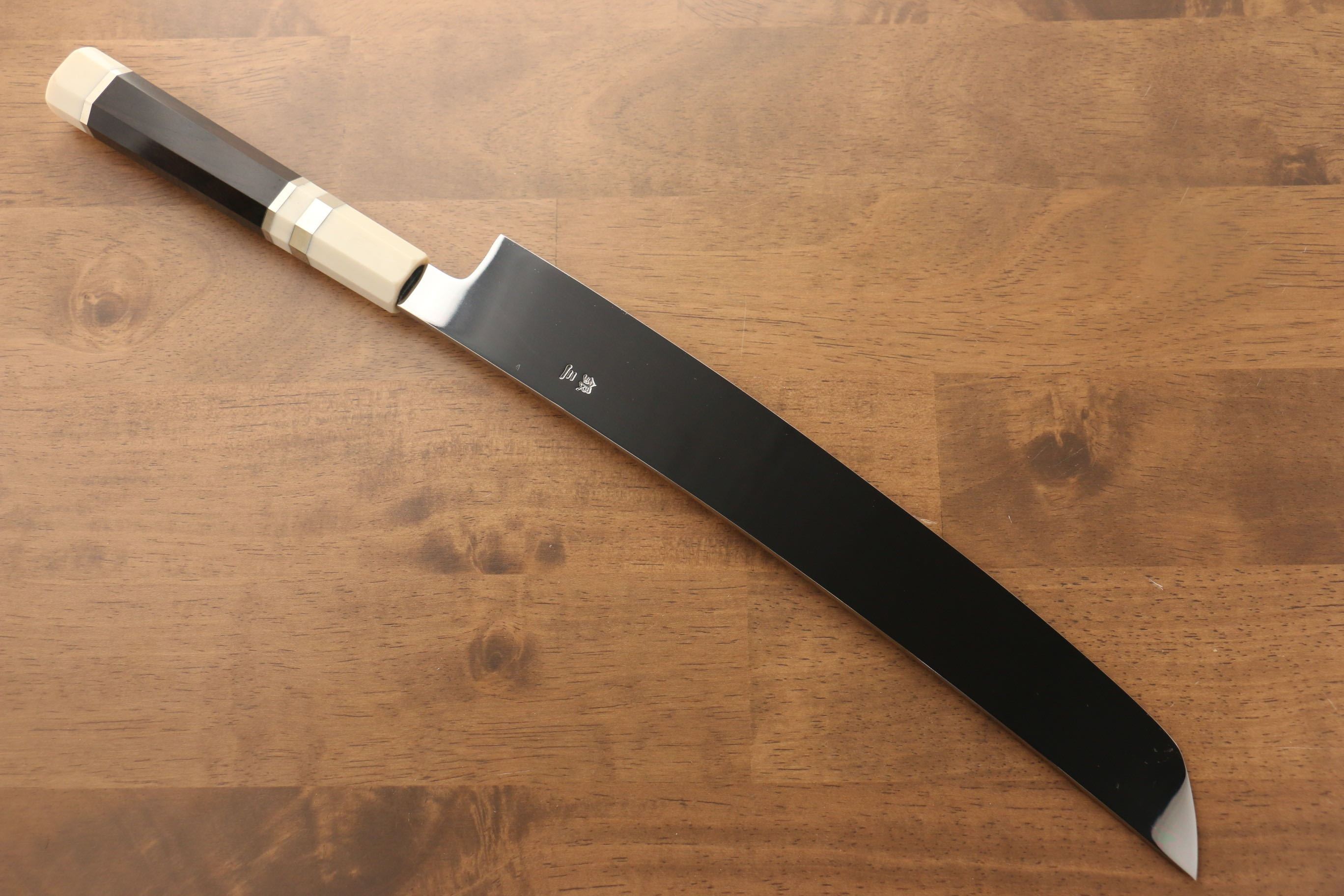 Jikko Silver Steel No.3 Sakimaru Yanagiba 300mm Ebony with Ring Handle - Japanny - Best Japanese Knife