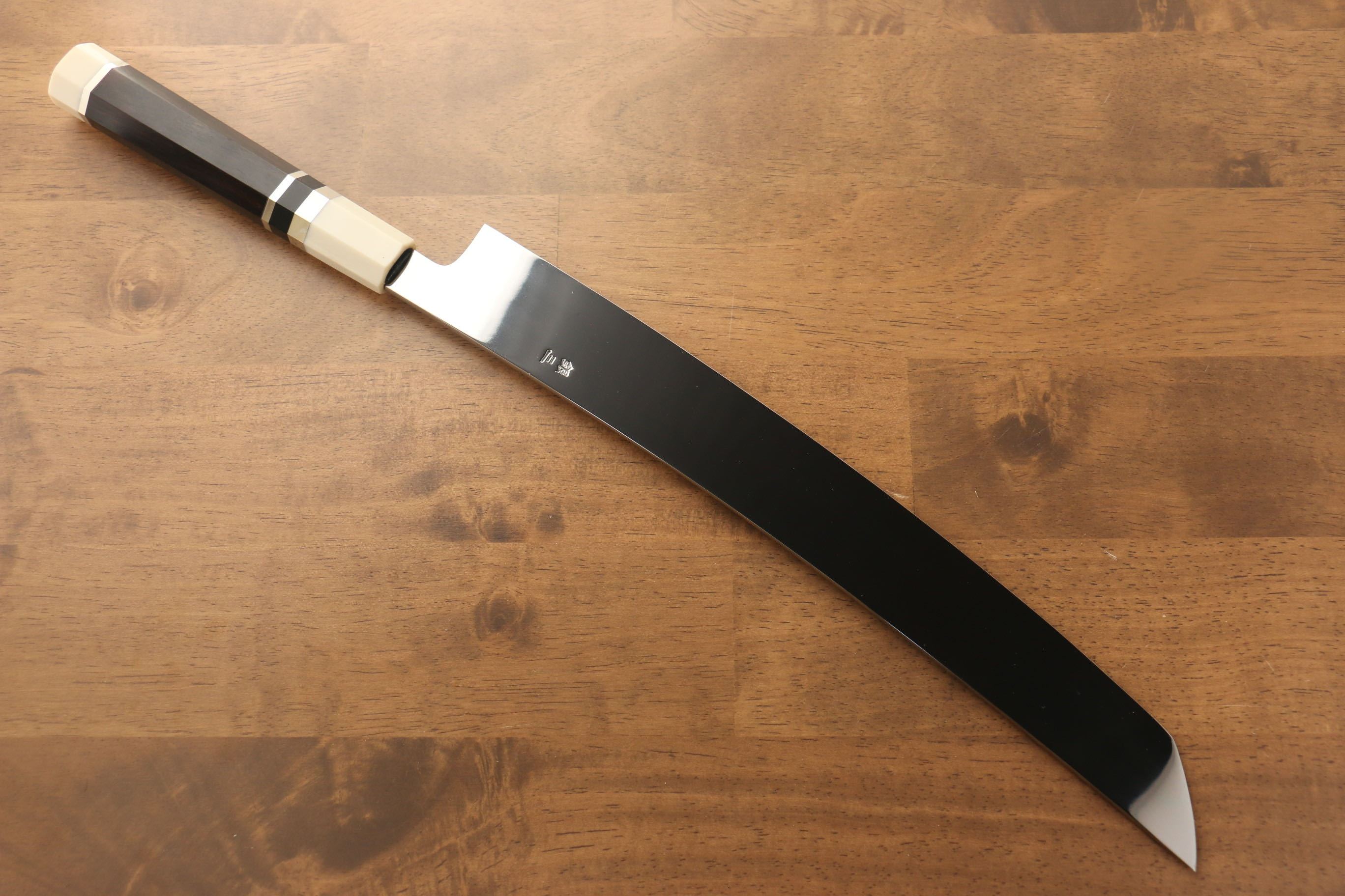 Jikko Silver Steel No.3 Sakimaru Yanagiba 330mm Ebony with Ring Handle - Japanny - Best Japanese Knife