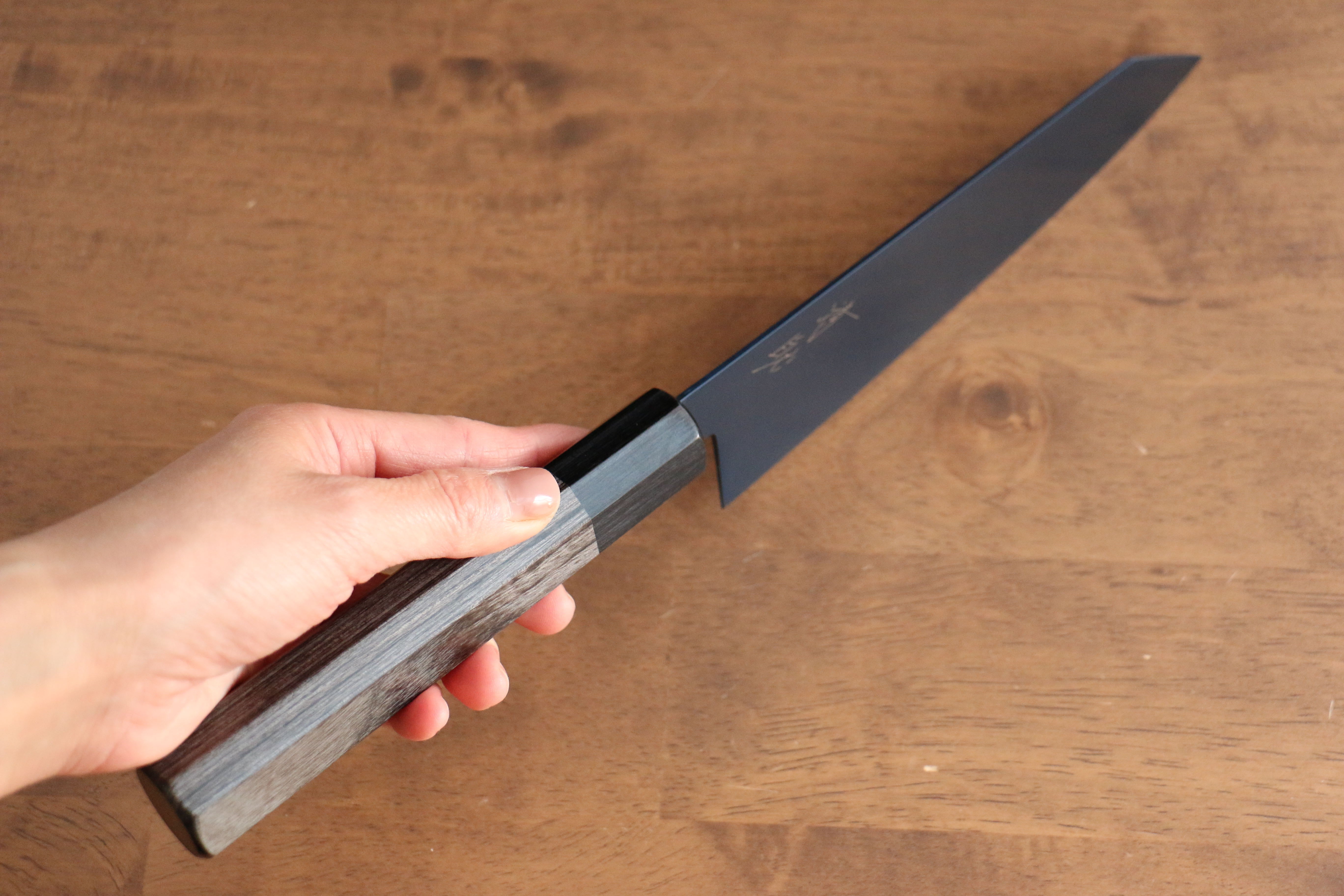 Seisuke SK-85 Ion plating Kiritsuke Santoku 180mm Gray Pakka wood Handle - Japanny - Best Japanese Knife
