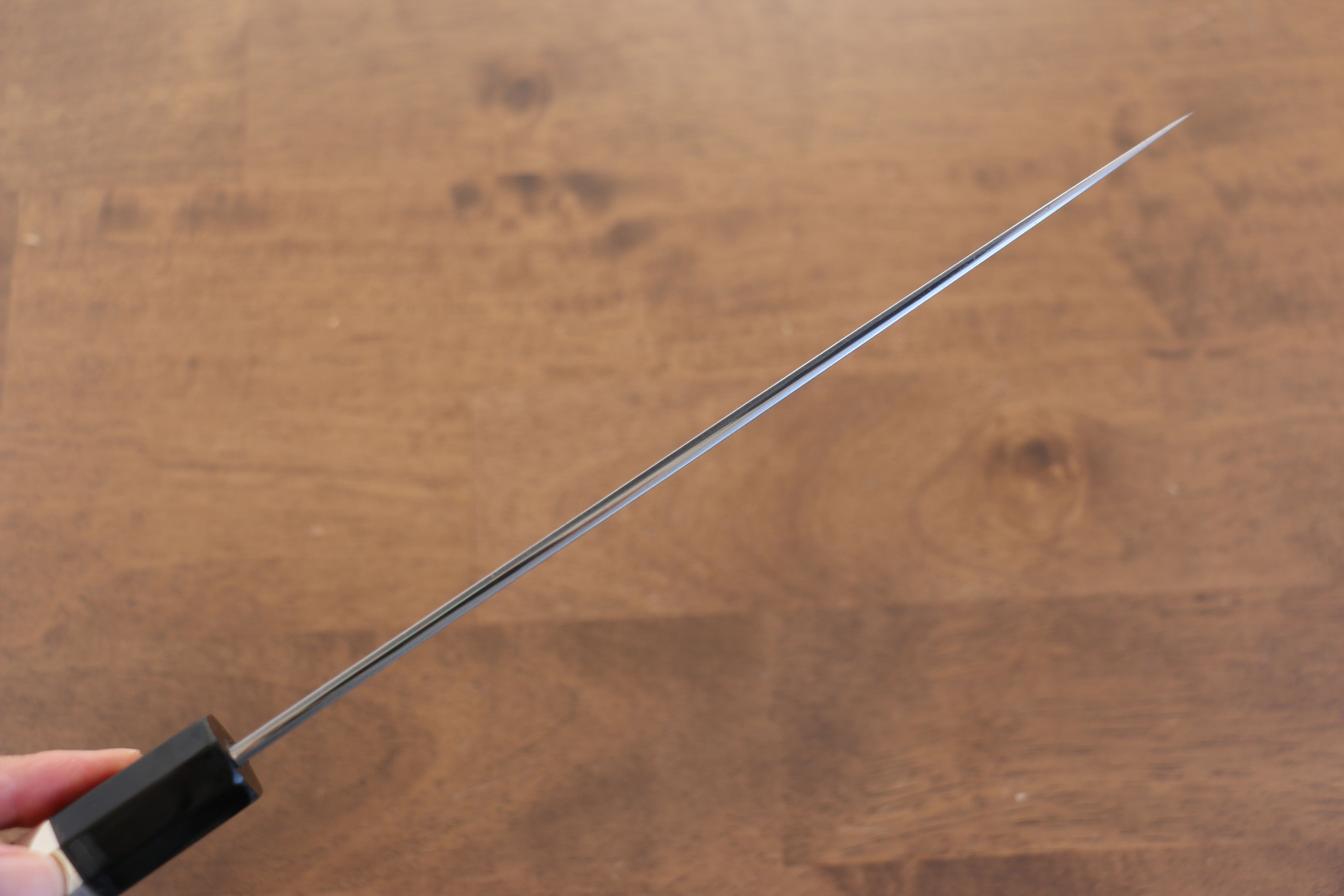 Jikko Blue Steel Damascus Gyuto 210mm Ebony with Double Ring Handle - Japanny - Best Japanese Knife