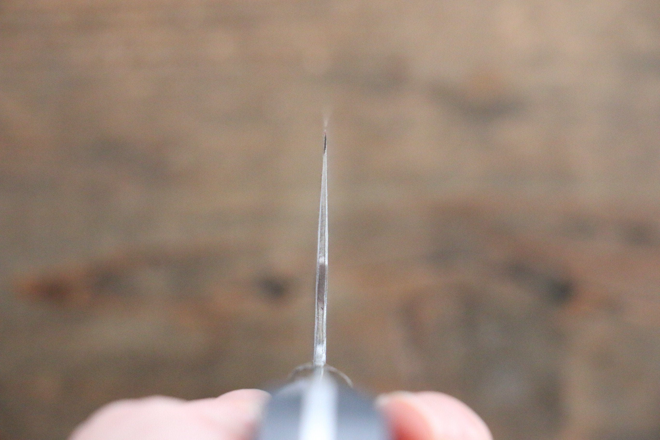 Fujiwara Teruyasu Maboroshi White Steel No.1 Nashiji Hammered Nakiri 150mm with Black Pakka wood Handle - Japanny - Best Japanese Knife