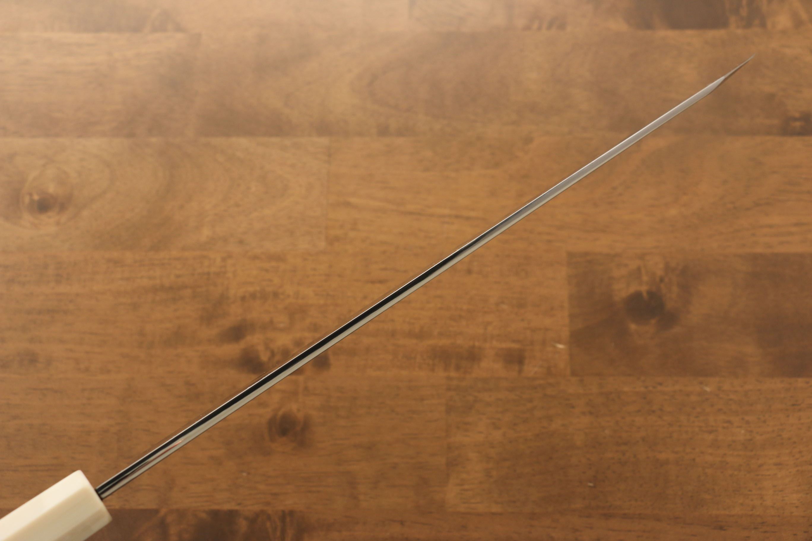 Jikko Silver Steel No.3 Mirrored Finish Kiritsuke Yanagiba 300mm Ebony with Ring Handle - Japanny - Best Japanese Knife